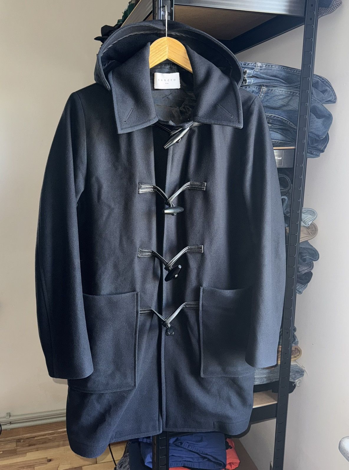 Sandro Sandro XS duffle coat wool jacket + hooded old money Size US XS / EU 42 / 0 - 18 Thumbnail