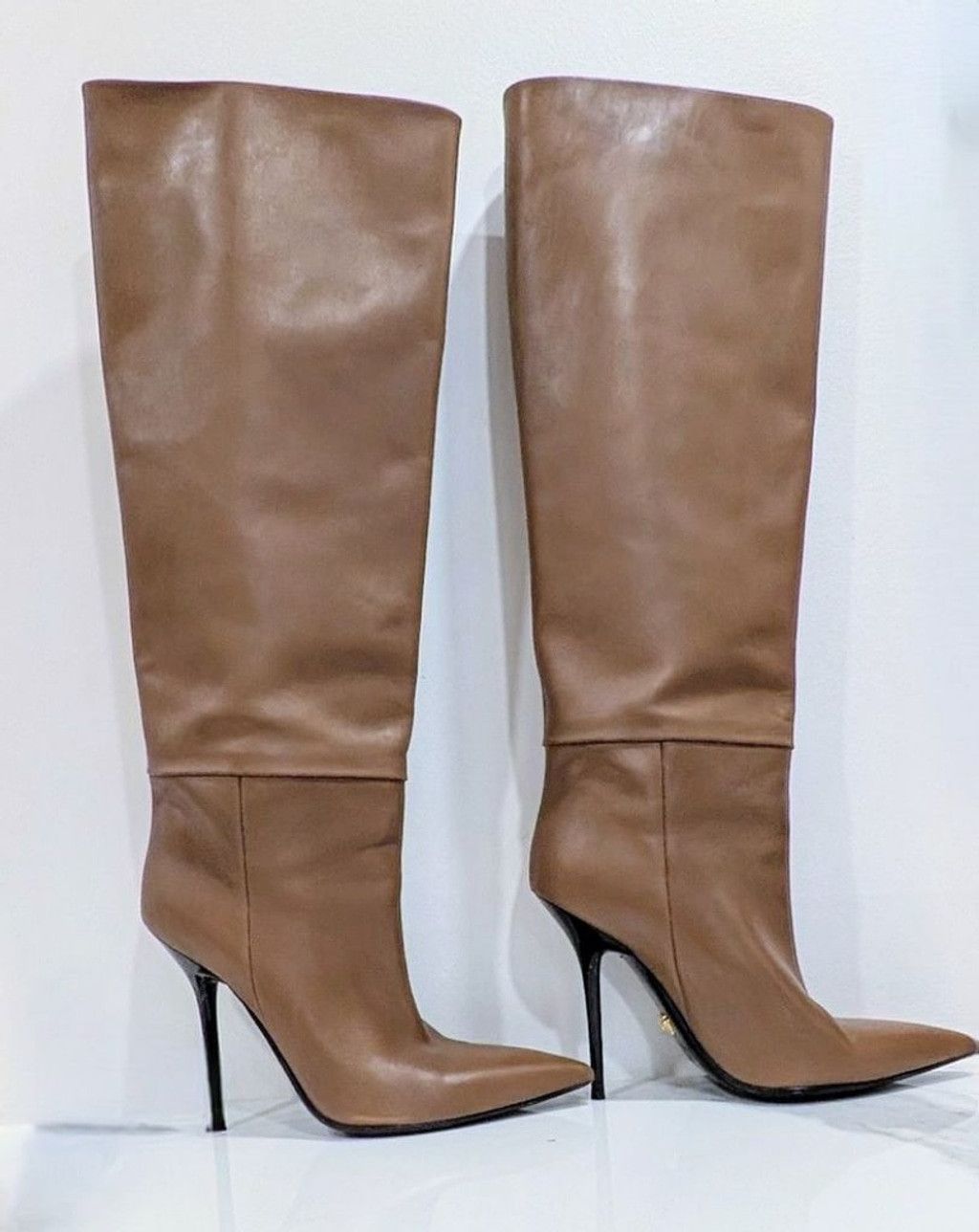 Versace Versace Brown Knee-High Leather Stiletto Boots Size 8.5 Size US 8.5 / IT 38.5 - 3 Thumbnail