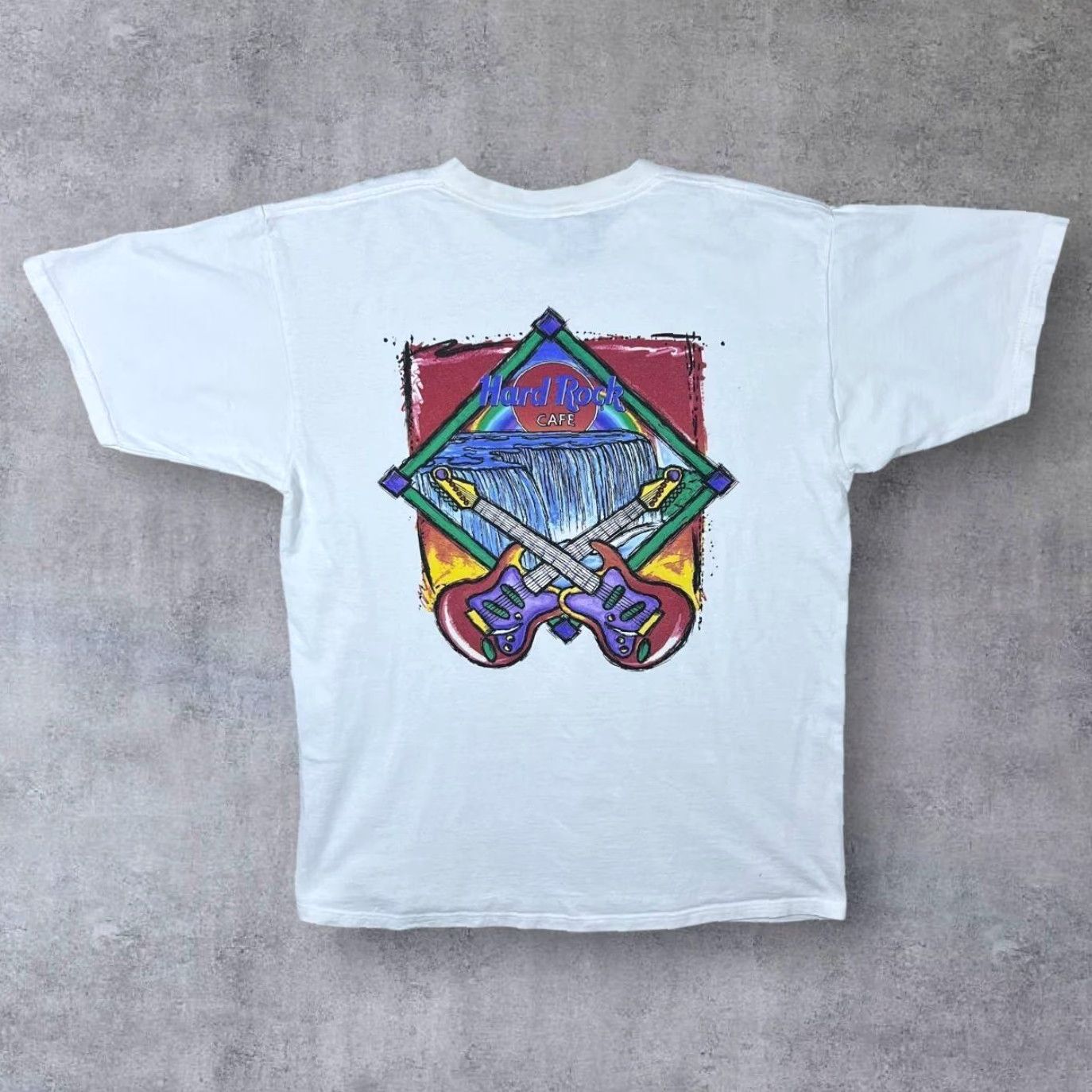 Hard Rock Cafe VINTAGE Hard Rock Cafe Niagara Falls Souvenir Graphic White T-Shirt Large XL Mens Shirt, Graphic Print, 90s Size US L / EU 52-54 / 3 - 2 Thumbnail