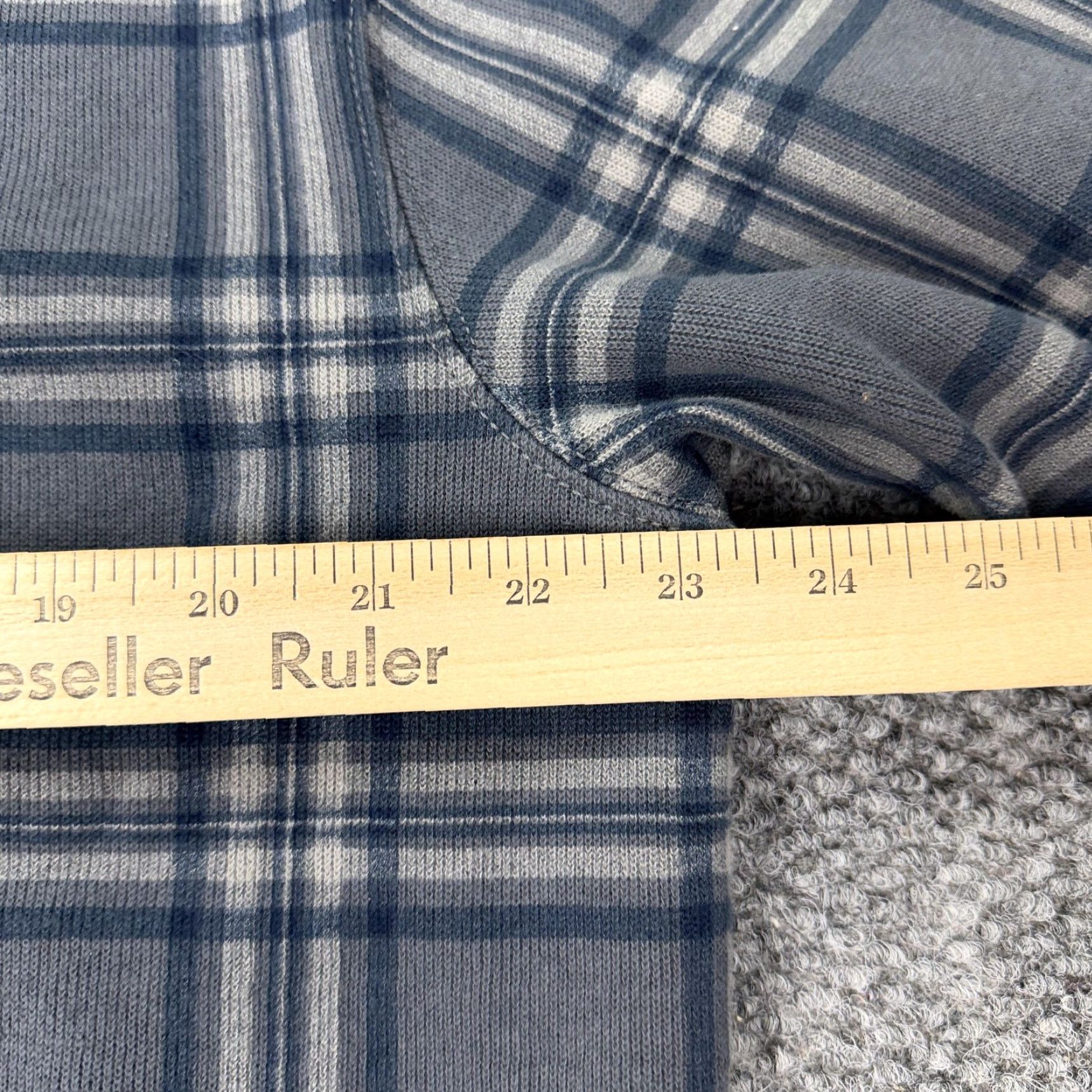 Lands' End Lands' End Sweater Mens Large Gray Plaid 1/4 Zip Mock Neck Cotton Pullover Size US L / EU 52-54 / 3 - 8 Thumbnail