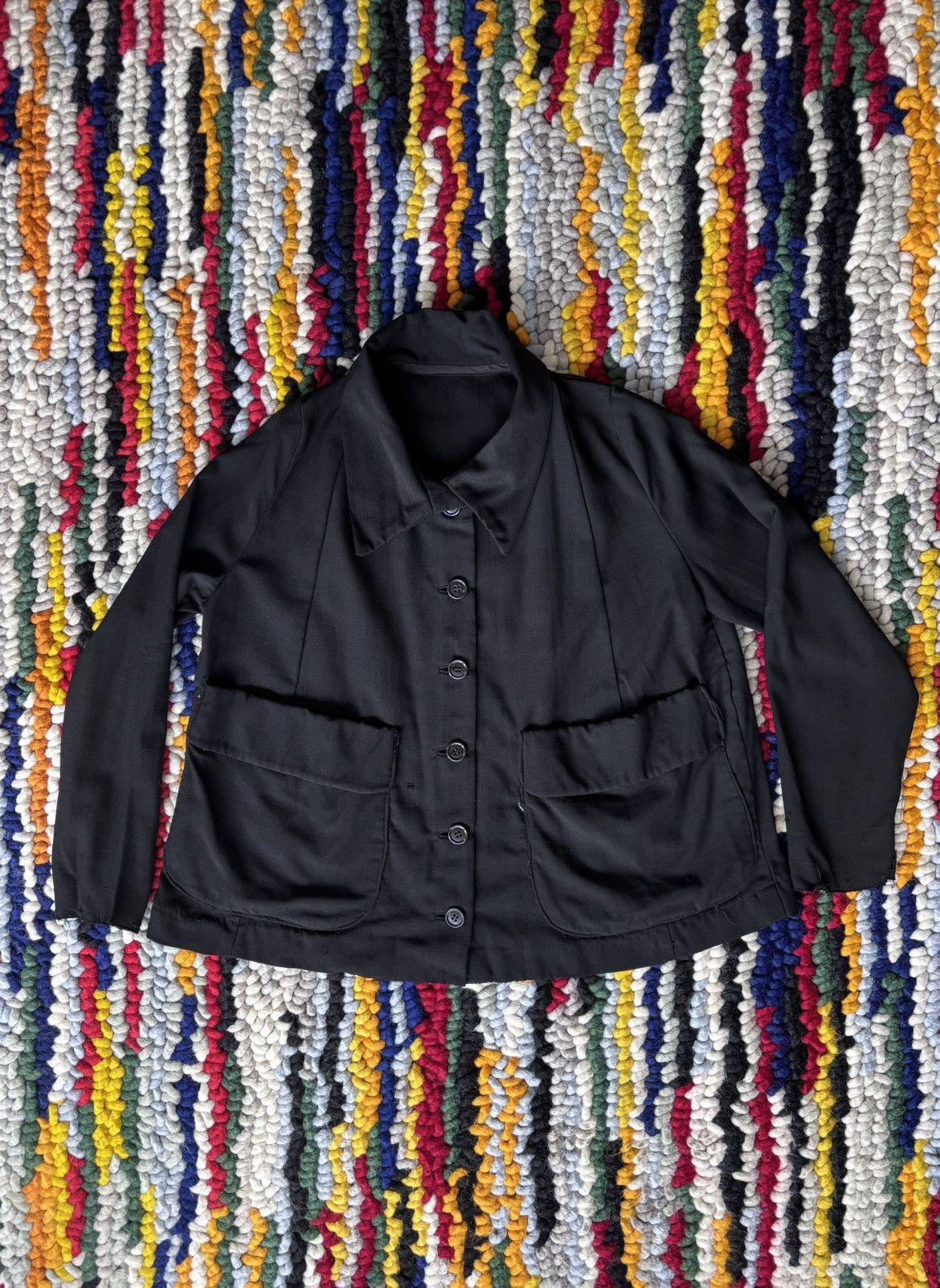 Japanese Brand × Vintage 1950s Hand Made Dagger Collard Coat Size XL / US 12-14 / IT 48-50 - 1 Thumbnail