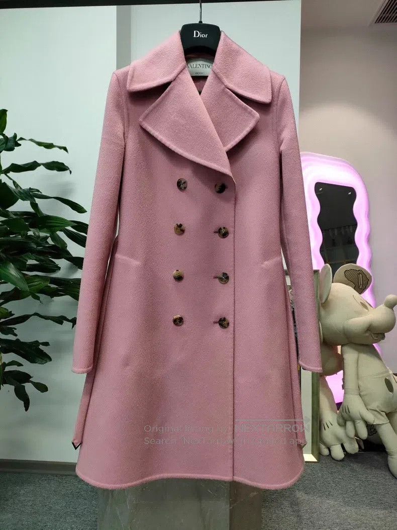 Valentino Valentino Pink-purple woolen coat Size S / US 4 / IT 40 - 1 Thumbnail