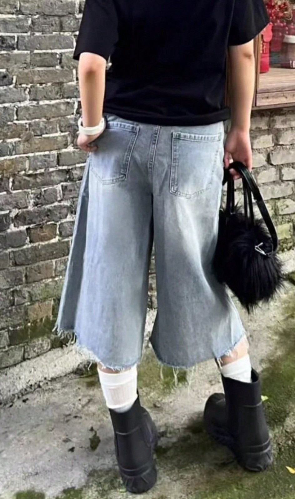 Jean Denim jeans jorts Y2K Drip shorts Size US 35 - 3 Thumbnail