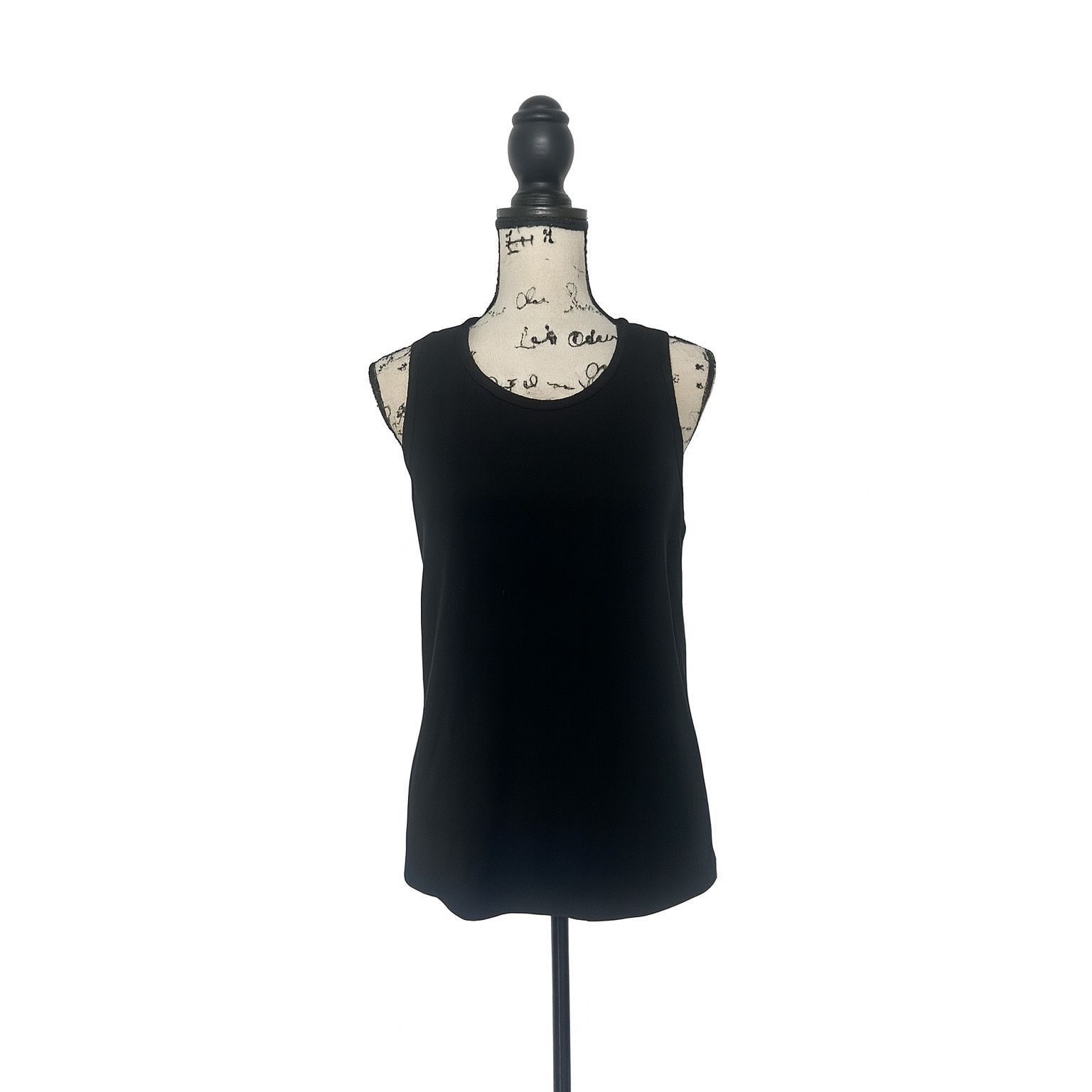 Club Monaco Club Monaco Black Ribbed Racerback Tank Top SZ L Modal Blend Size L / US 10 / IT 46 - 1 Thumbnail