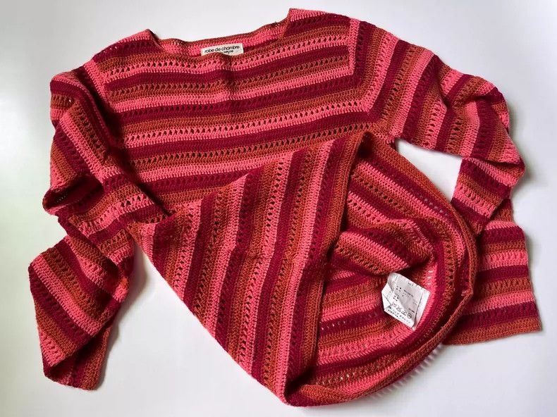 Comme des Garcons Comme des Garcons size 均码 Hollow crocheted striped sweater Size S / US 4 / IT 40 - 8 Thumbnail