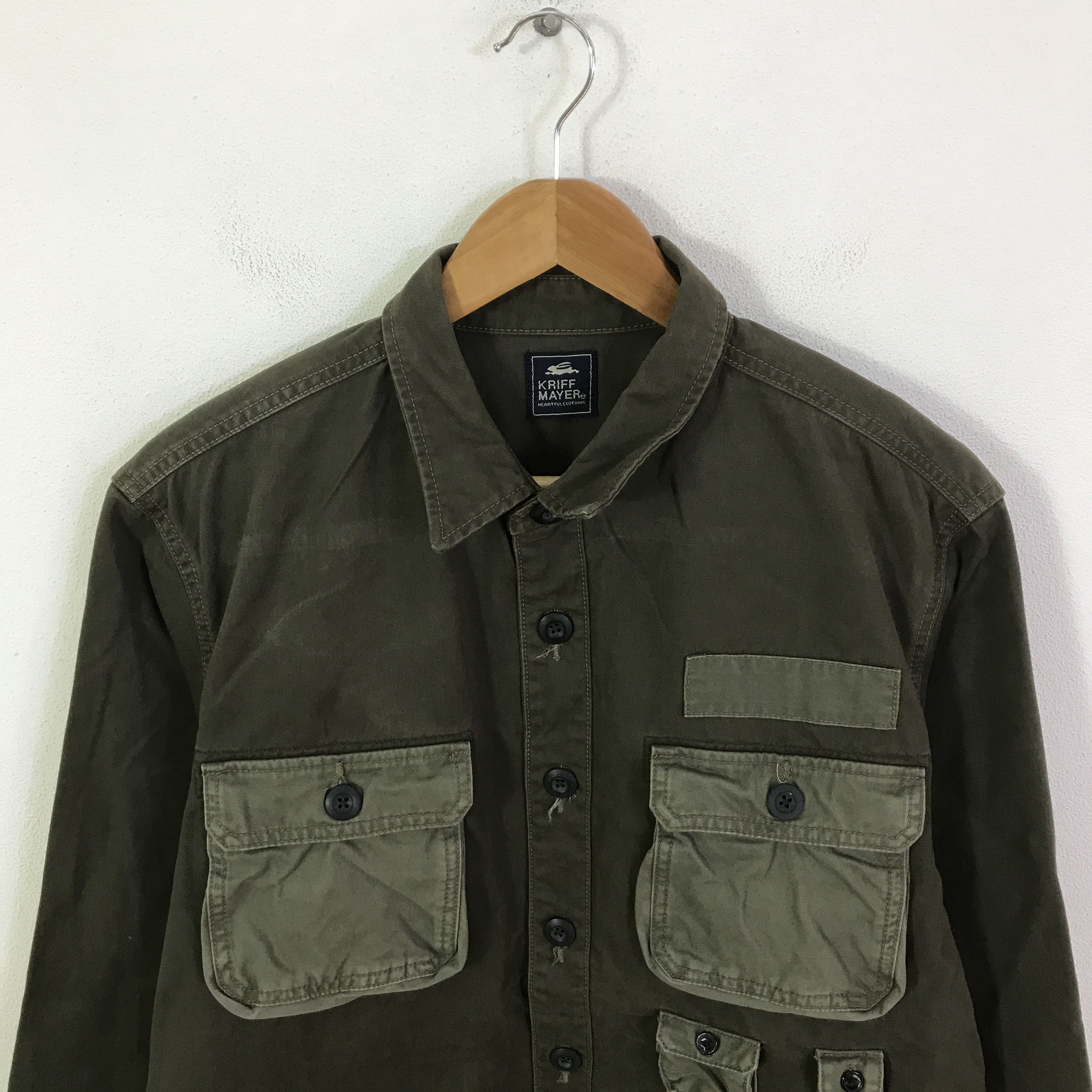 Japanese Brand kriff mayer army style button up shirt K116B29 Size US L / EU 52-54 / 3 - 2 Thumbnail