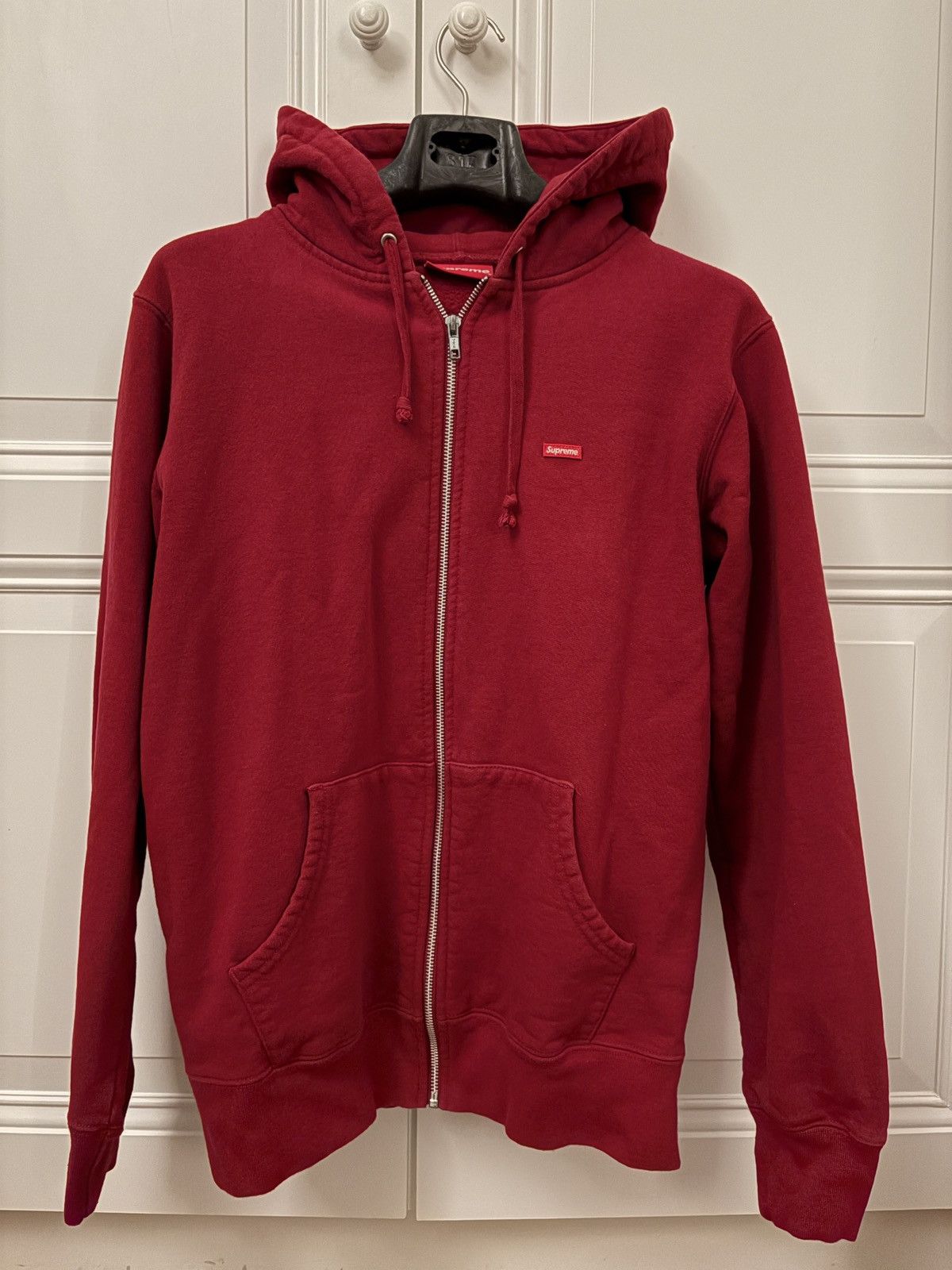 Supreme Supreme small box zip hoodie red burgundy Size US M / EU 48-50 / 2 - 1 Thumbnail