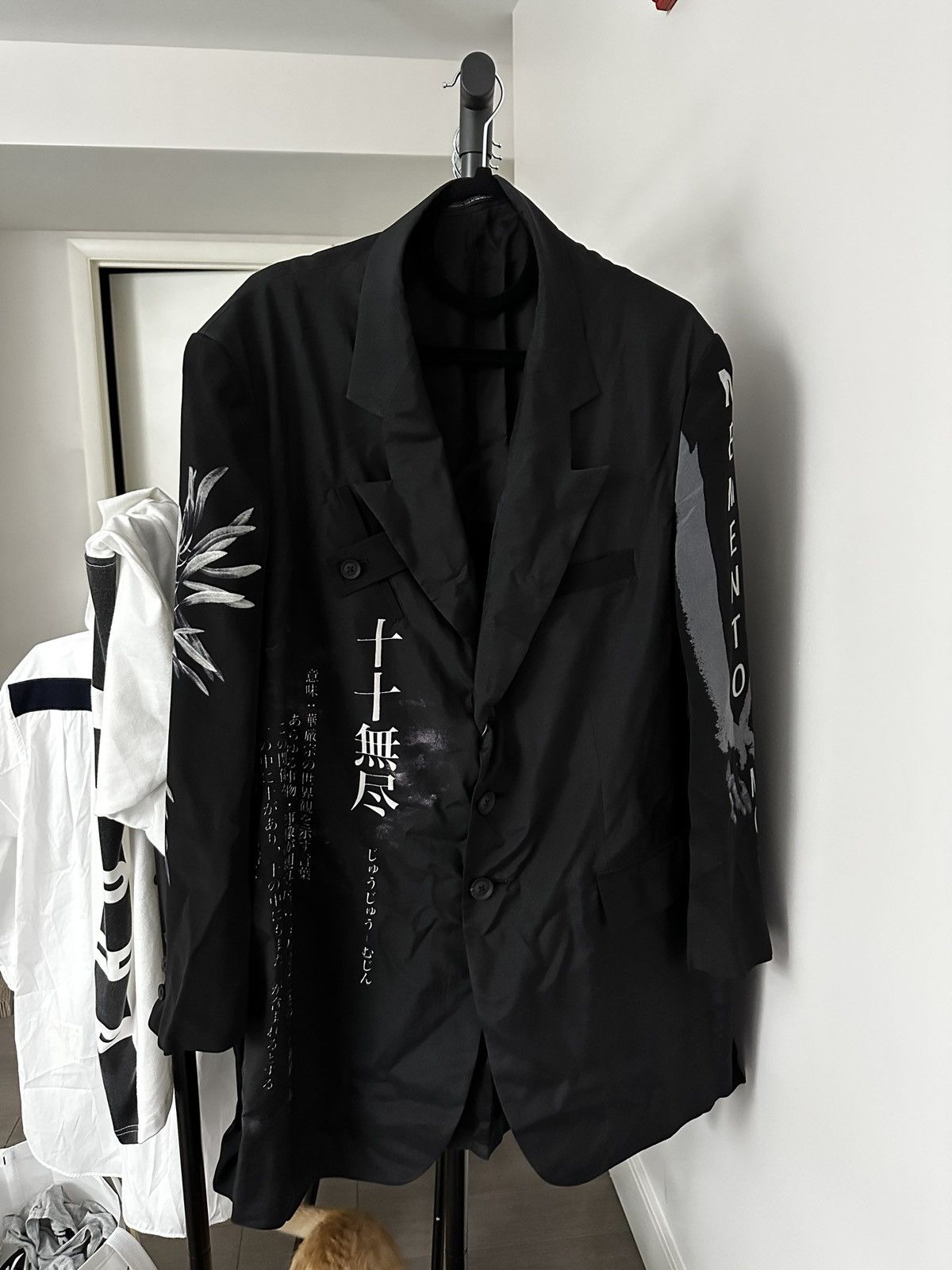 Yohji Yamamoto Yohji Yamamoto 23ss graphic-print silk blazer