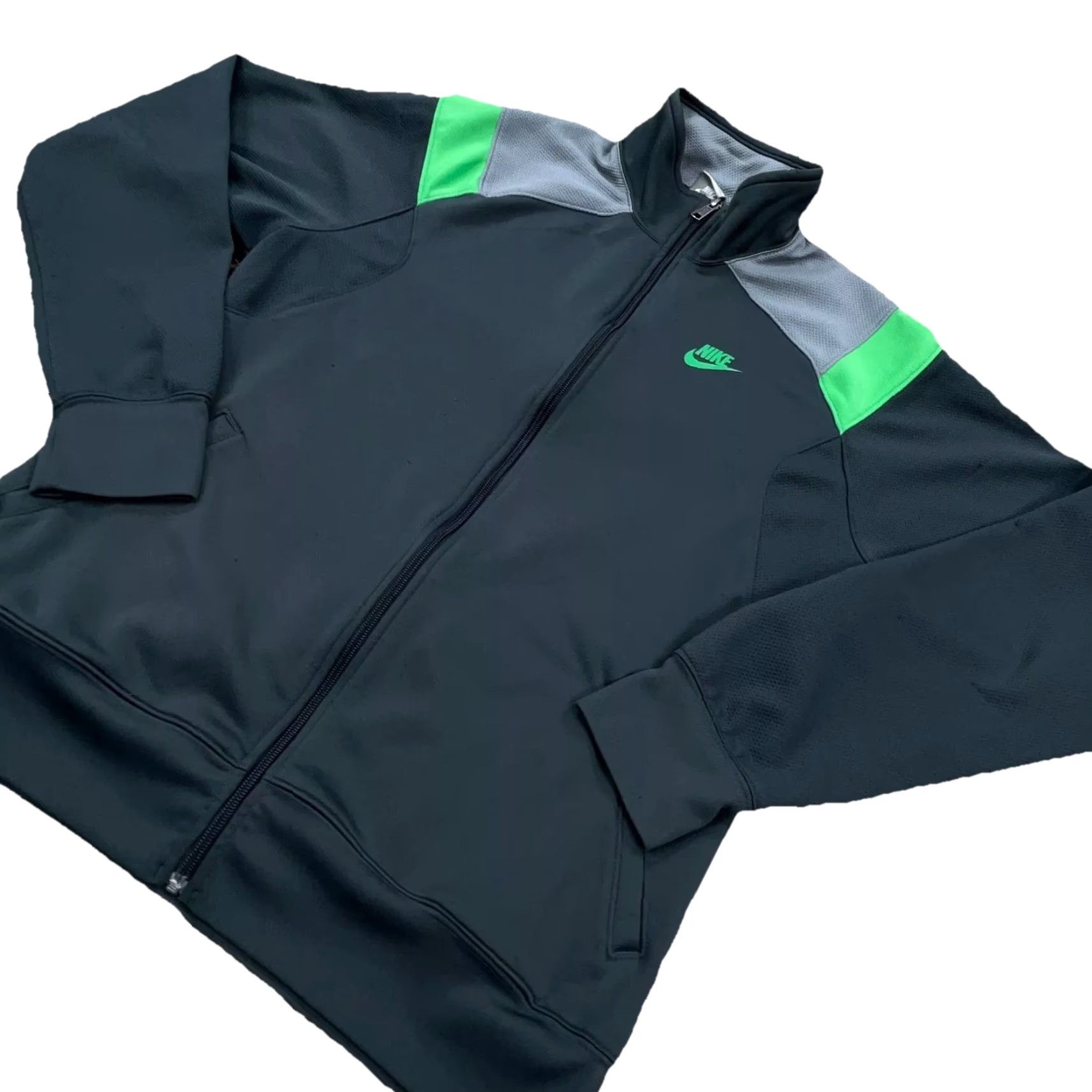 Nike VINTAGE Nike Sweatshirt Men XL Gray Green Fill Zip Jacket Performance Adult Y2K Size US XL / EU 56 / 4 - 2 Thumbnail