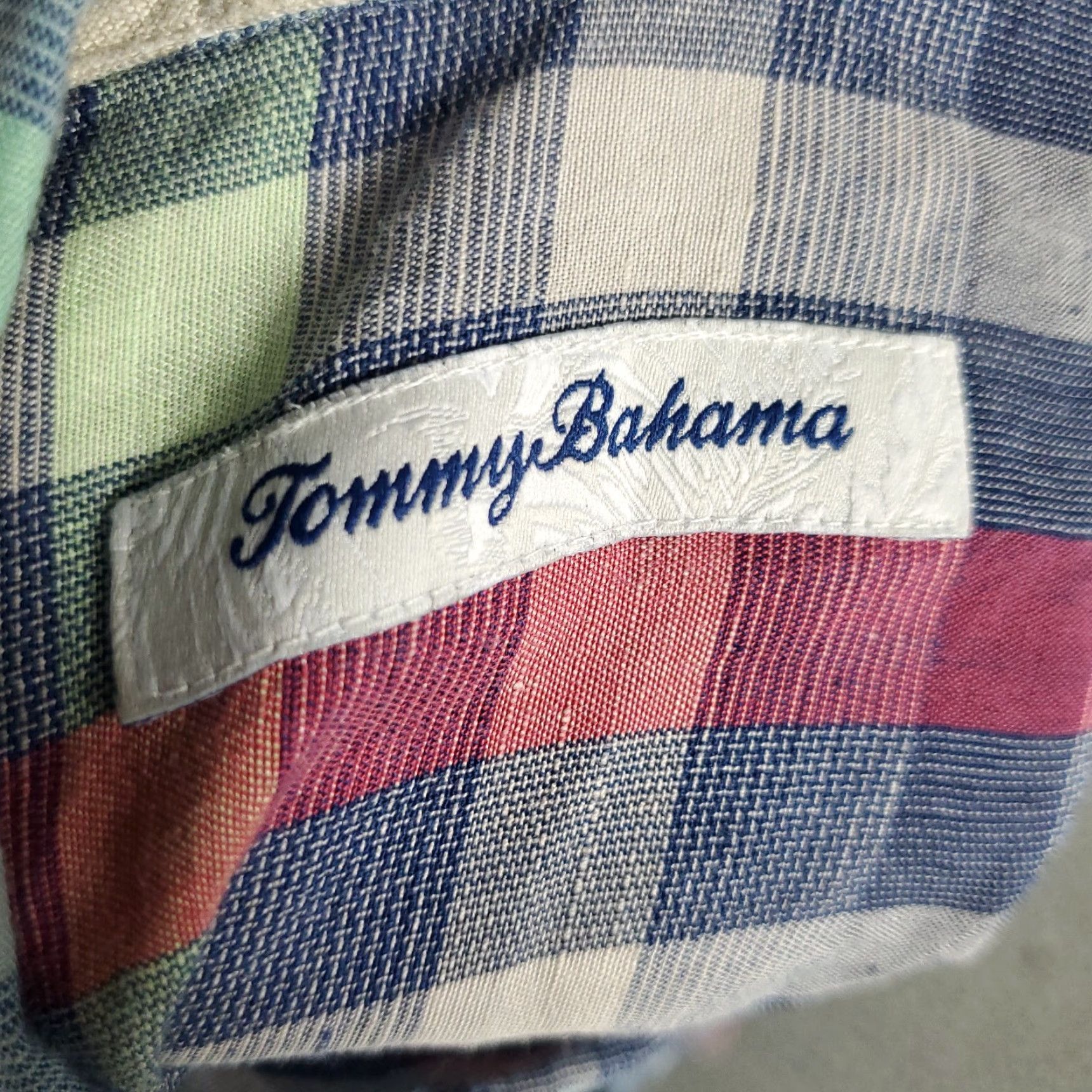 Tommy Bahama VINTAGE Tommy Bahama Shirt Mens Large Blue Linen Plaid Button-Up Long Sleeve Casual Classic Plaid Beach Modern Adult Mens Size US L / EU 52-54 / 3 - 7 Thumbnail