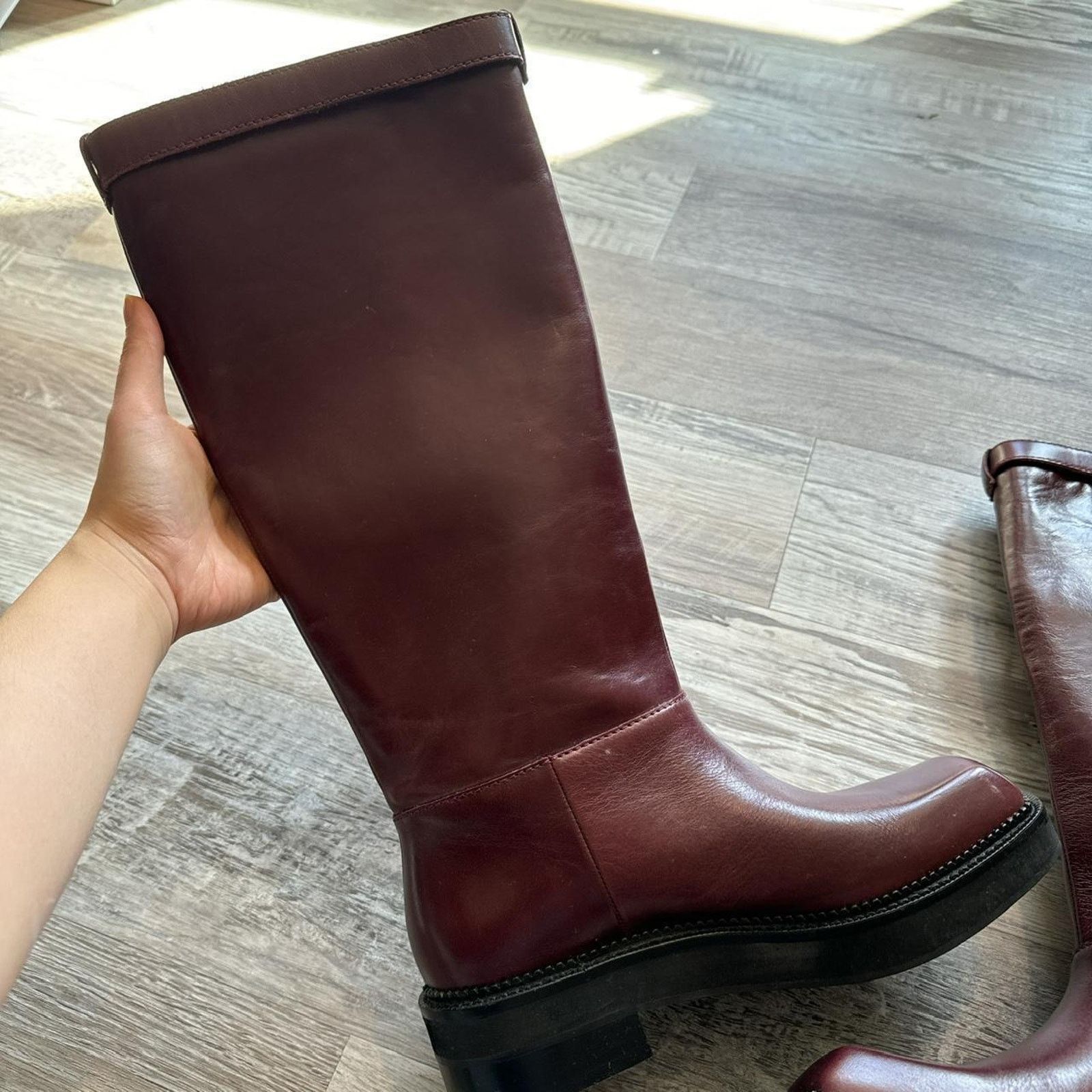 Zara ZARA LEATHER KNEE HIGH LEATHER BOOTS - Size 7.5 or 38 Size US 7.5 / IT 37.5 - 5 Thumbnail