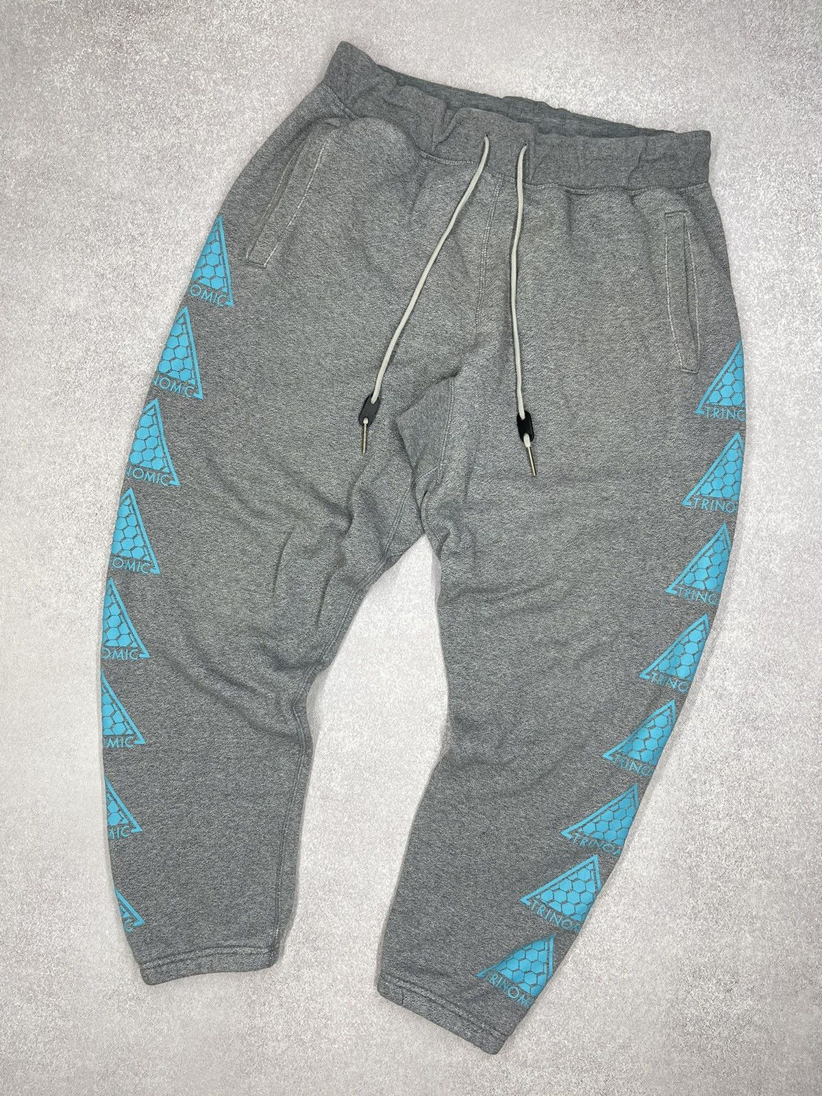 Puma Mens Puma Trinomic Jogger Sweatpants Grey Big Logo Drill Y2K Size US 34 / EU 50 - 1 Thumbnail