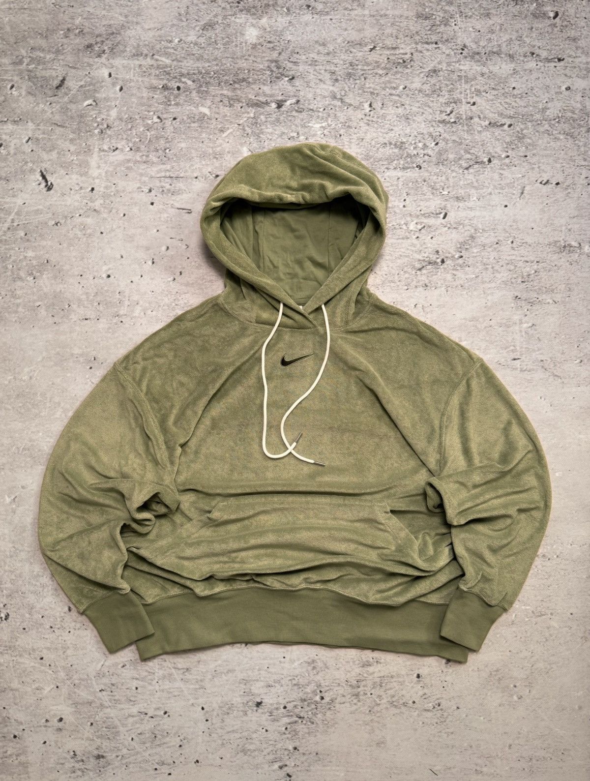 Nike × Vintage NIKE TEDDY FLEECE VINTAGE CENTER LOGO OVERSIZE BOXY HOODIE Size US L / EU 52-54 / 3 - 1 Thumbnail