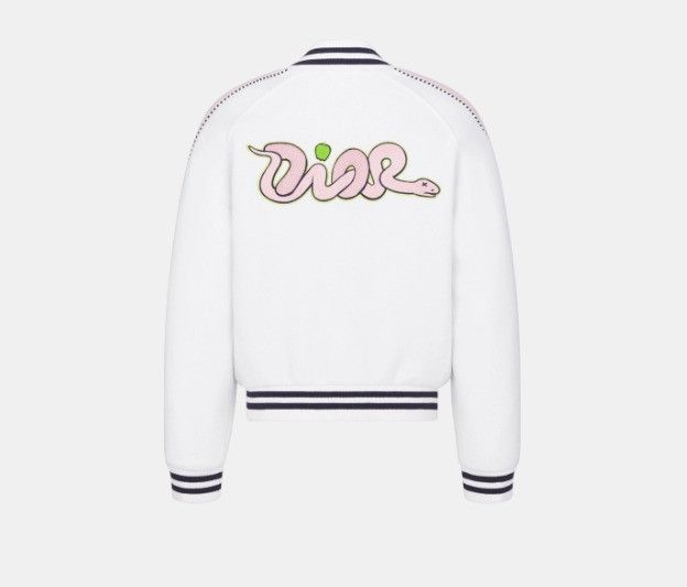 Dior × Kaws o1w1db11025 513J405 Varsity Jacket in White Size US L / EU 52-54 / 3 - 2 Thumbnail