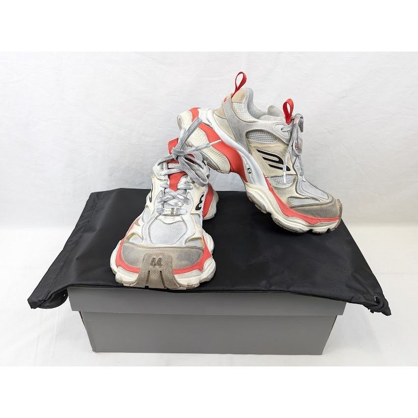 Balenciaga o1rshd1 Cargo Suede Low-Top Sneakers in Beige/Grey/Red Size US 11 / EU 44 - 21 Thumbnail