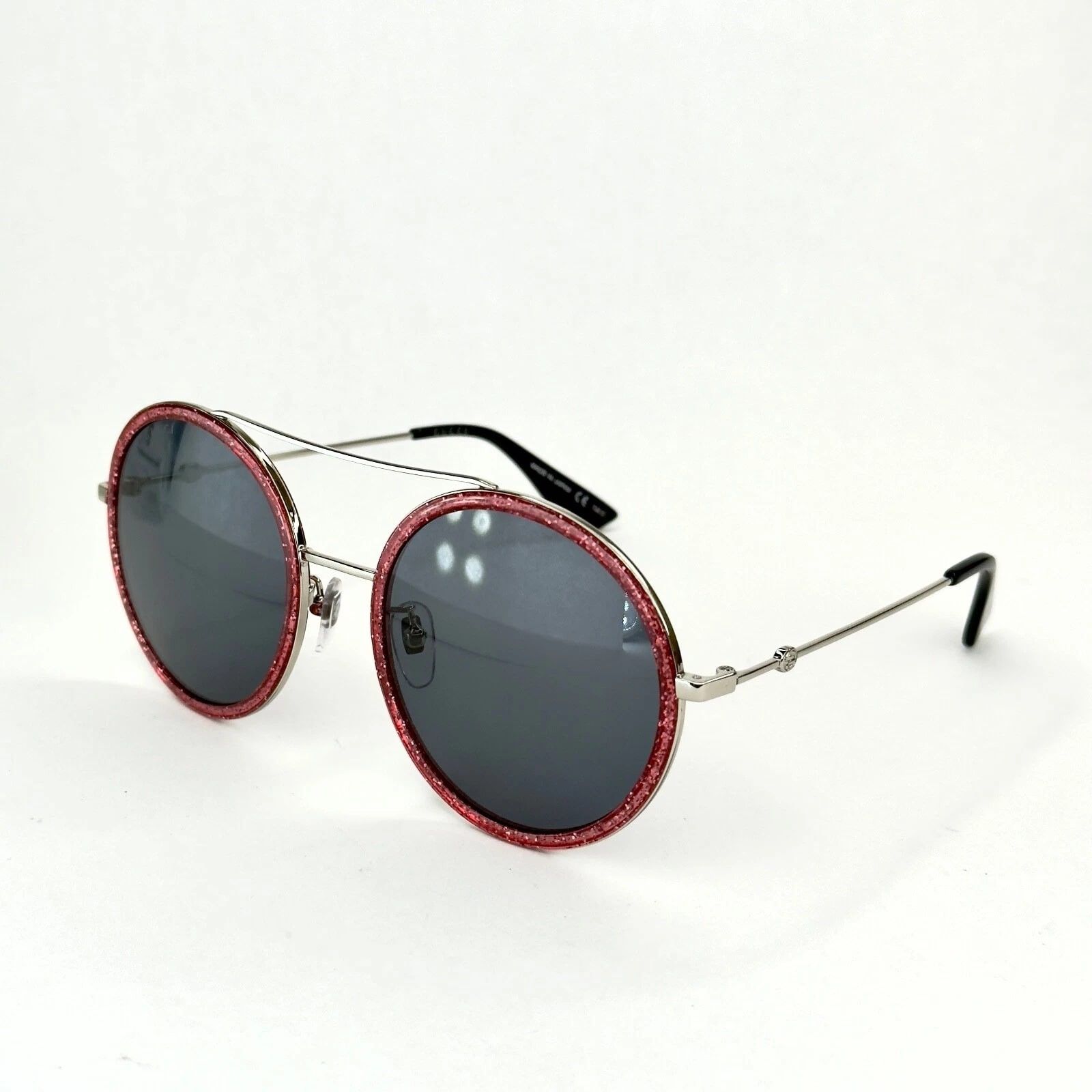 Gucci GUCCI GG0061S 0061 Silver Pink Round Metal Sunglass 007 Size ONE SIZE - 7 Thumbnail