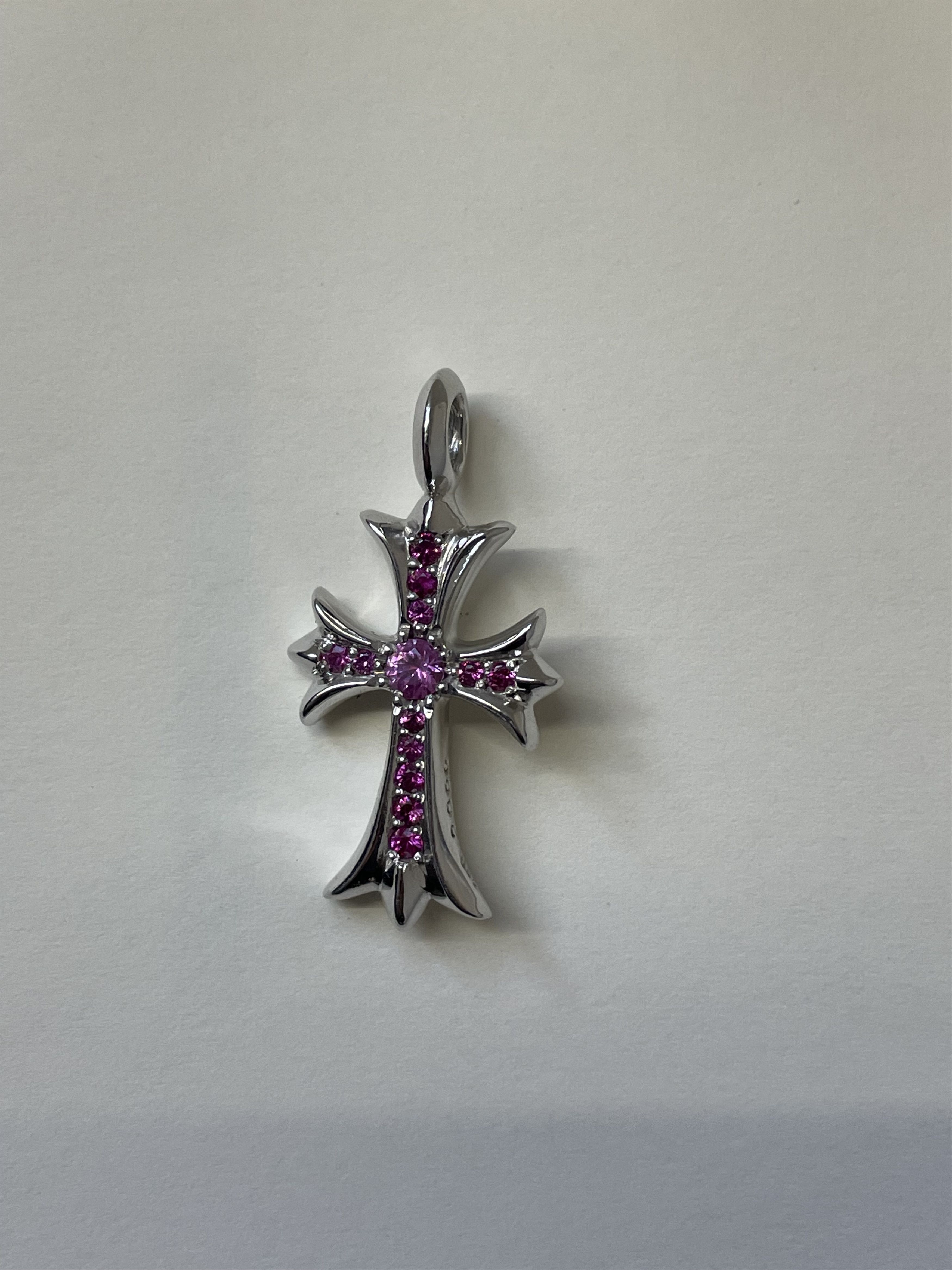 Chrome Hearts Chrome Hearts 18K White Gold Pink Saph Tiny Charm Pendant Size ONE SIZE - 6 Thumbnail