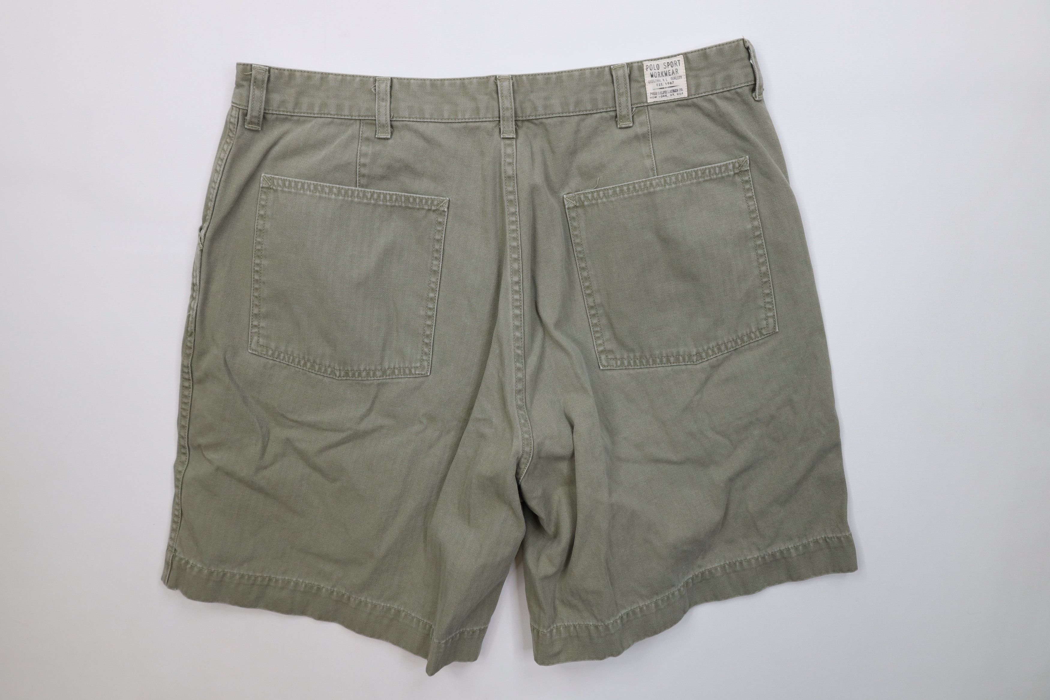 Ralph Lauren Vintage 90s Polo Sport Ralph Lauren HBT Workwear Shorts Size US 36 / EU 52 - 8 Thumbnail
