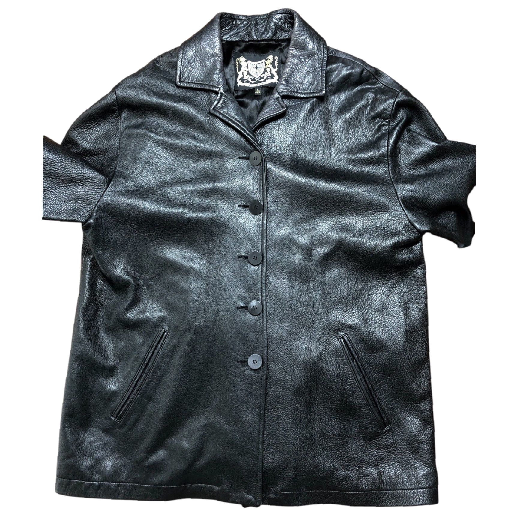 Vintage VINTAGE St. John Jacket Leather Black Button 5 Button Womens Large USA Made Overcoat Size L / US 10 / IT 46 - 3 Thumbnail