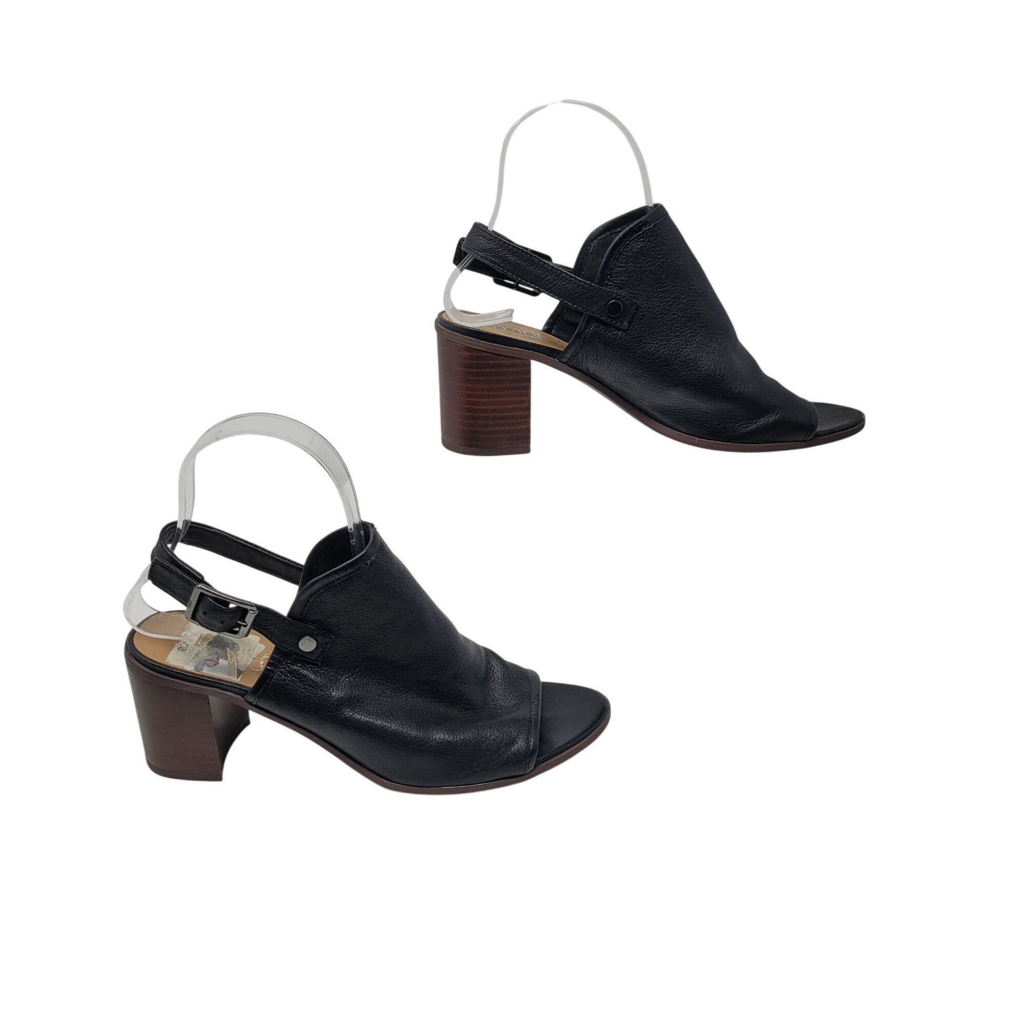 Franco Sarto Franco Sarto Womens Humor Black Leather Block Heel Sling Bac Size US 8 / IT 38 - 6 Thumbnail