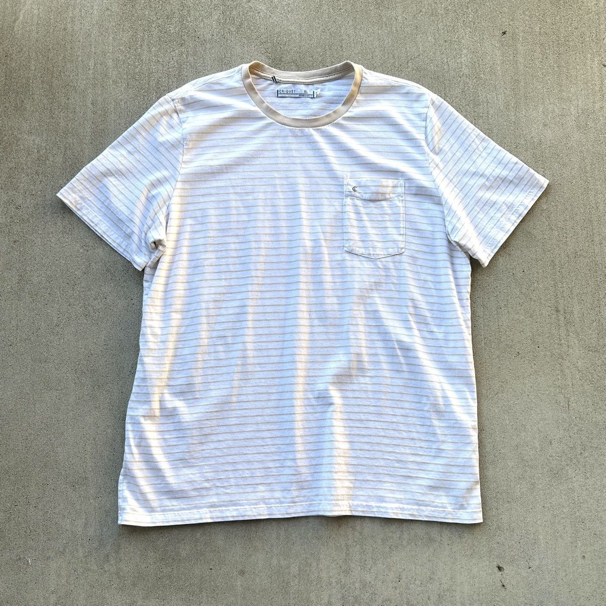 Criquet Criquet Men’s Cotton T-Shirt Striped Size XL Eggshell Size US XL / EU 56 / 4 - 1 Thumbnail