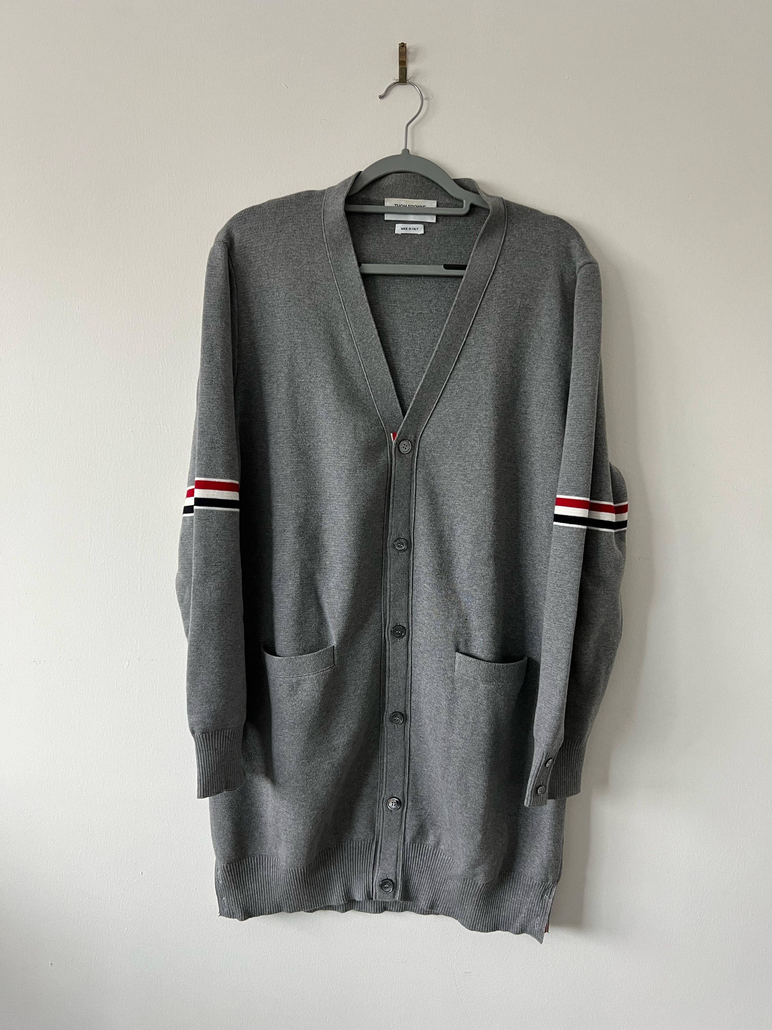 Thom Browne Thom Browne Grey Milano Stitch Long Cardigan Size 4 Size XXL / US 16-18 / IT 52-54 - 1 Thumbnail