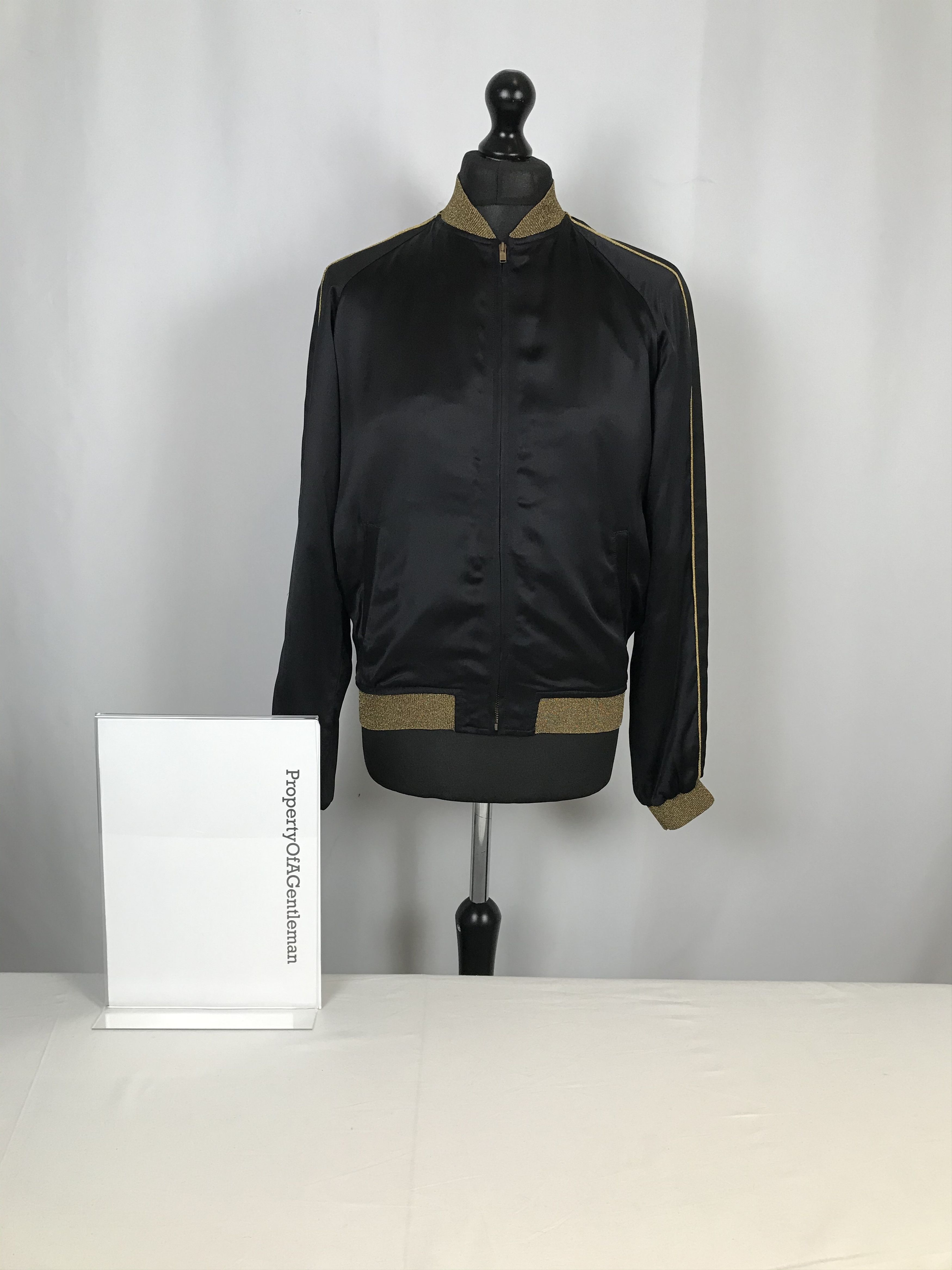 Saint Laurent Paris Black & Gold Saint Laurent Bomber Size US XL / EU 56 / 4 - 1 Thumbnail