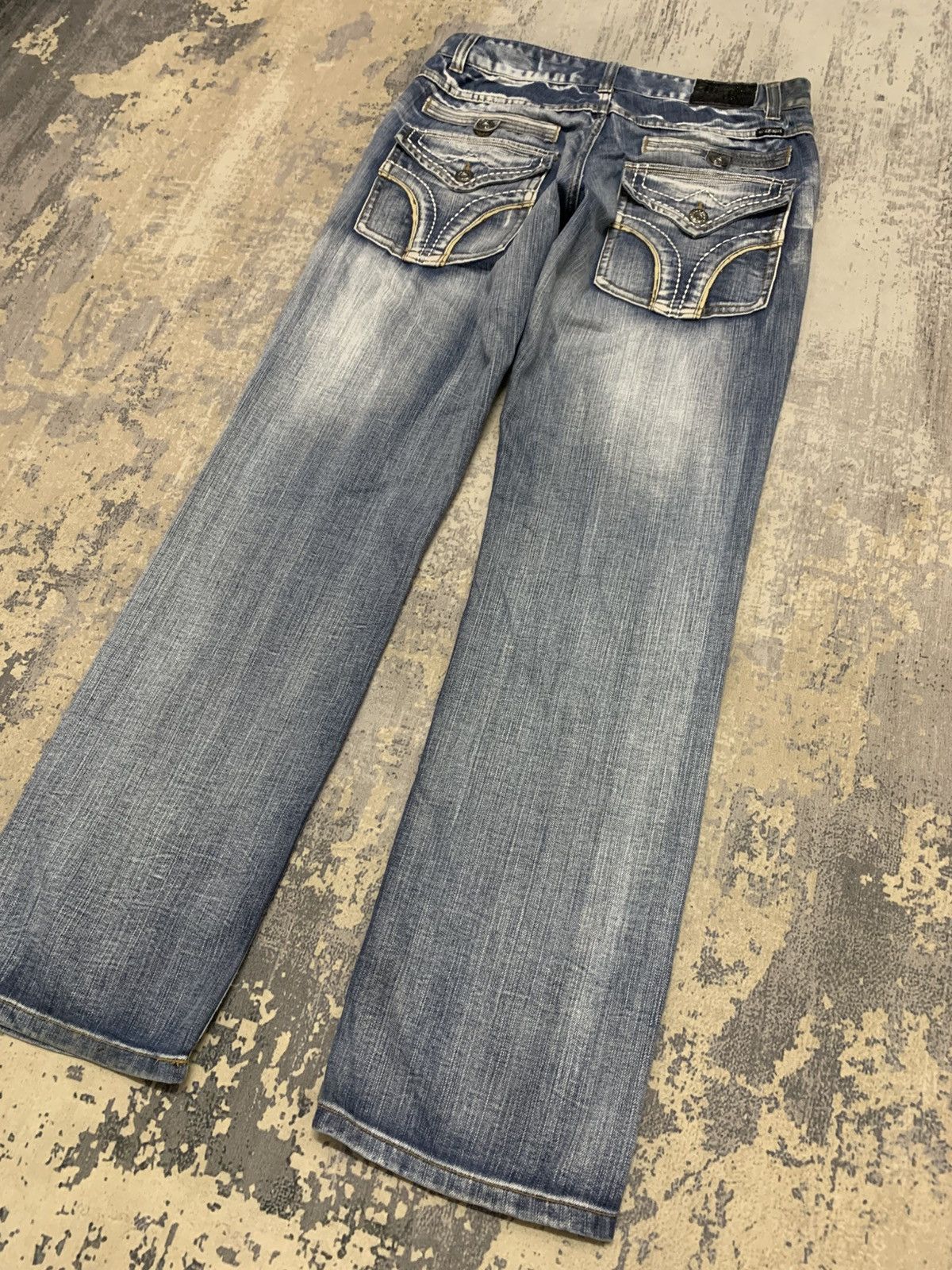 japan back number smoke wash denim y2k style