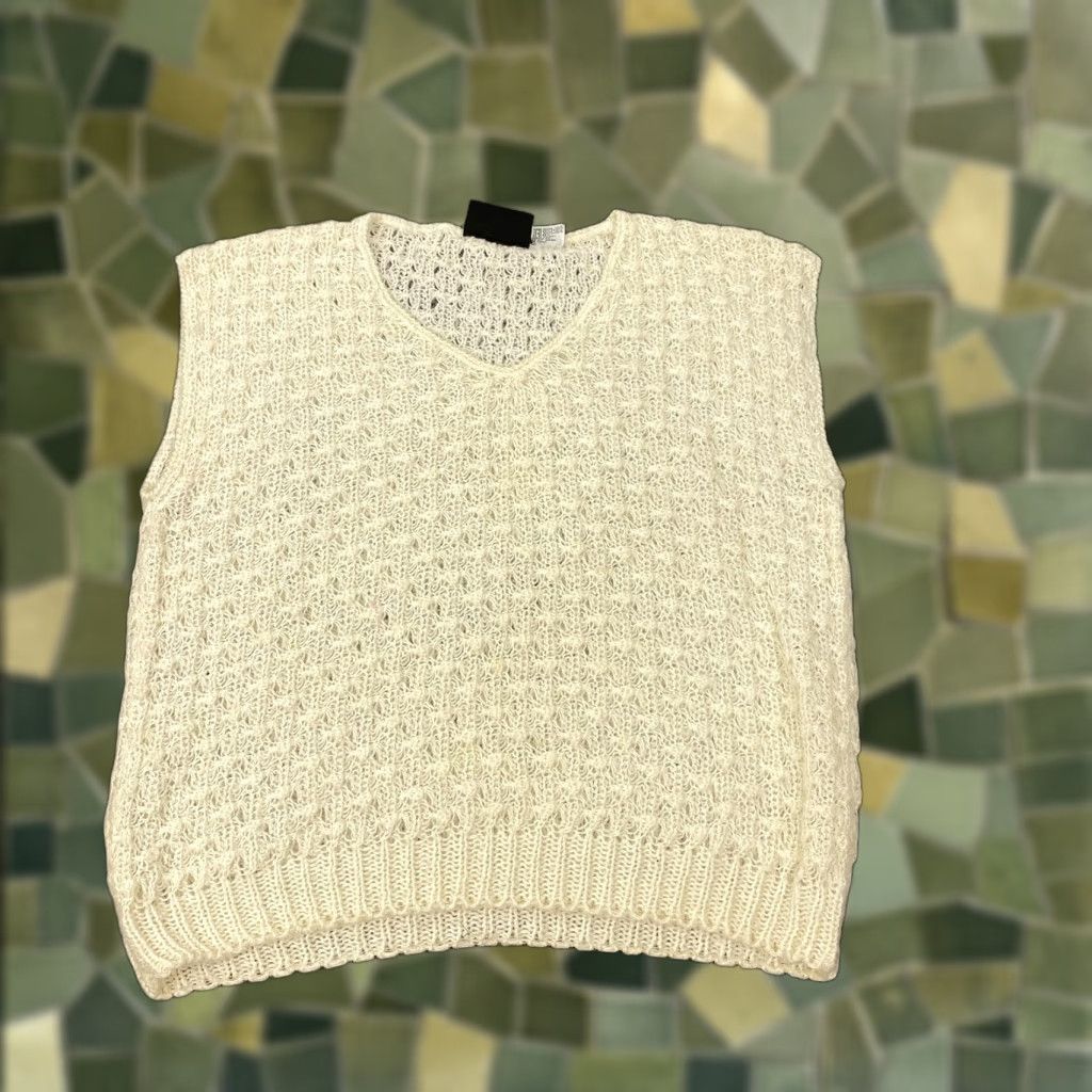 Vintage VINTAGE Nuggets Sweater Vest Womens Large White Open Knit Pullover Textured Korea Size L / US 10 / IT 46 - 1 Thumbnail
