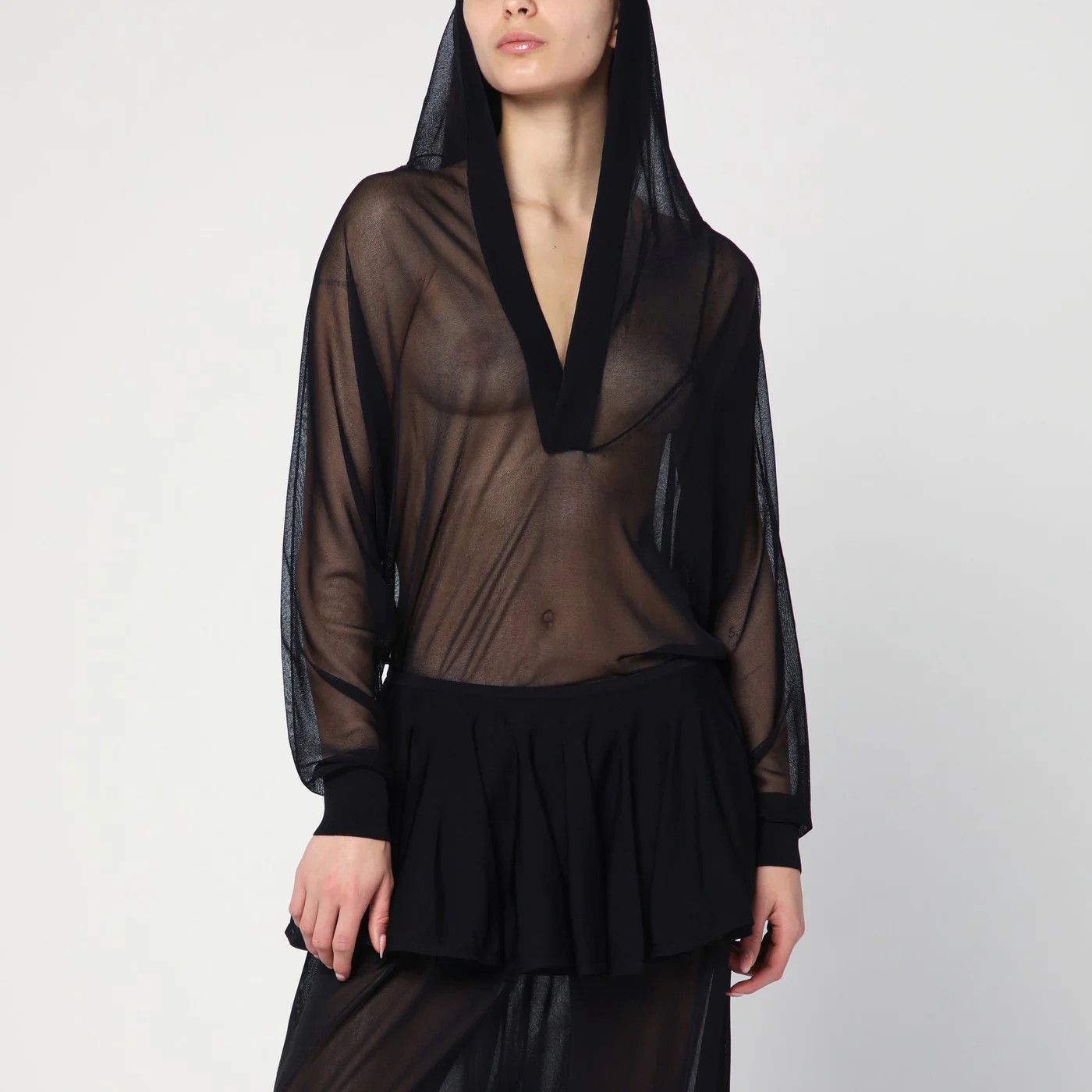 Alaia o1d2blof0426 Bodysuit Hooded in Black Size XS / US 0-2 / IT 36-38 - 2 Thumbnail