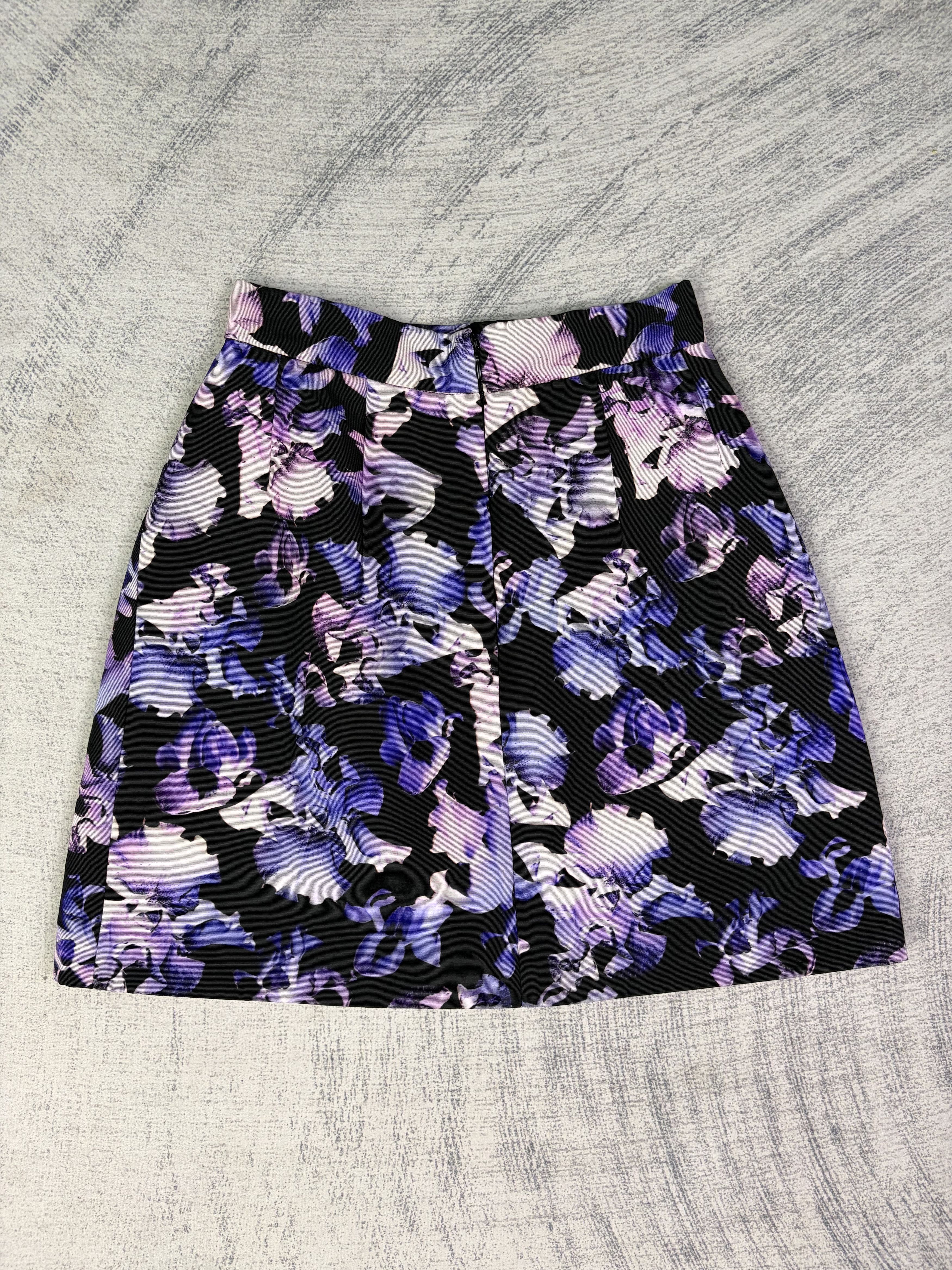 McQ Alexander McQueen Alexander McQueen Purple Size 40 Floral Skirt Made in Italy Size 26" / US 2 / IT 38 - 2 Thumbnail