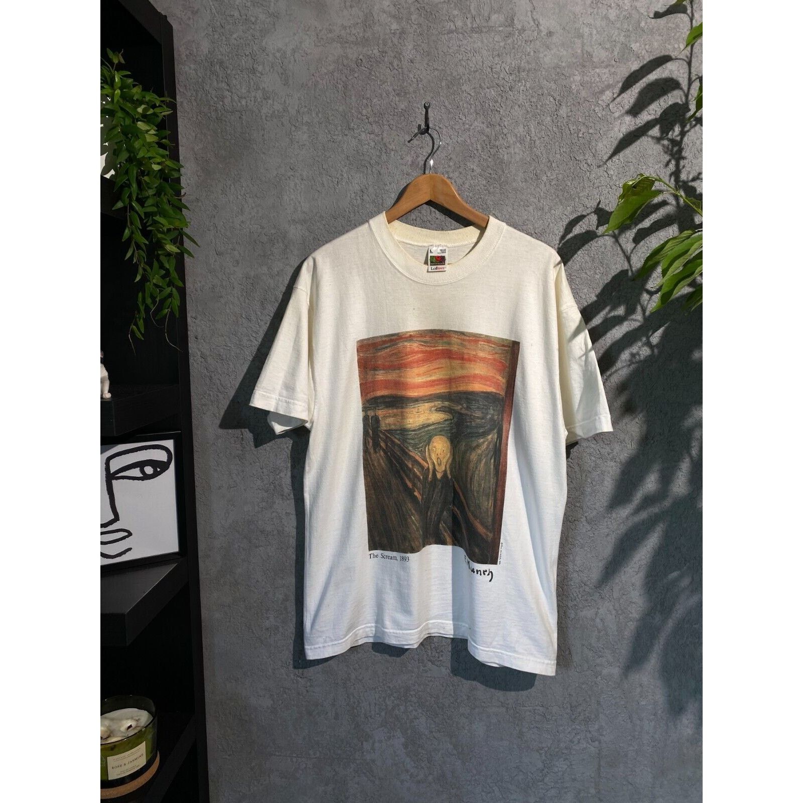 image of Art x Made In USA Vintage 1994 Edvard Munch The Scream Tee90S Fashion Painting in White (Size Large