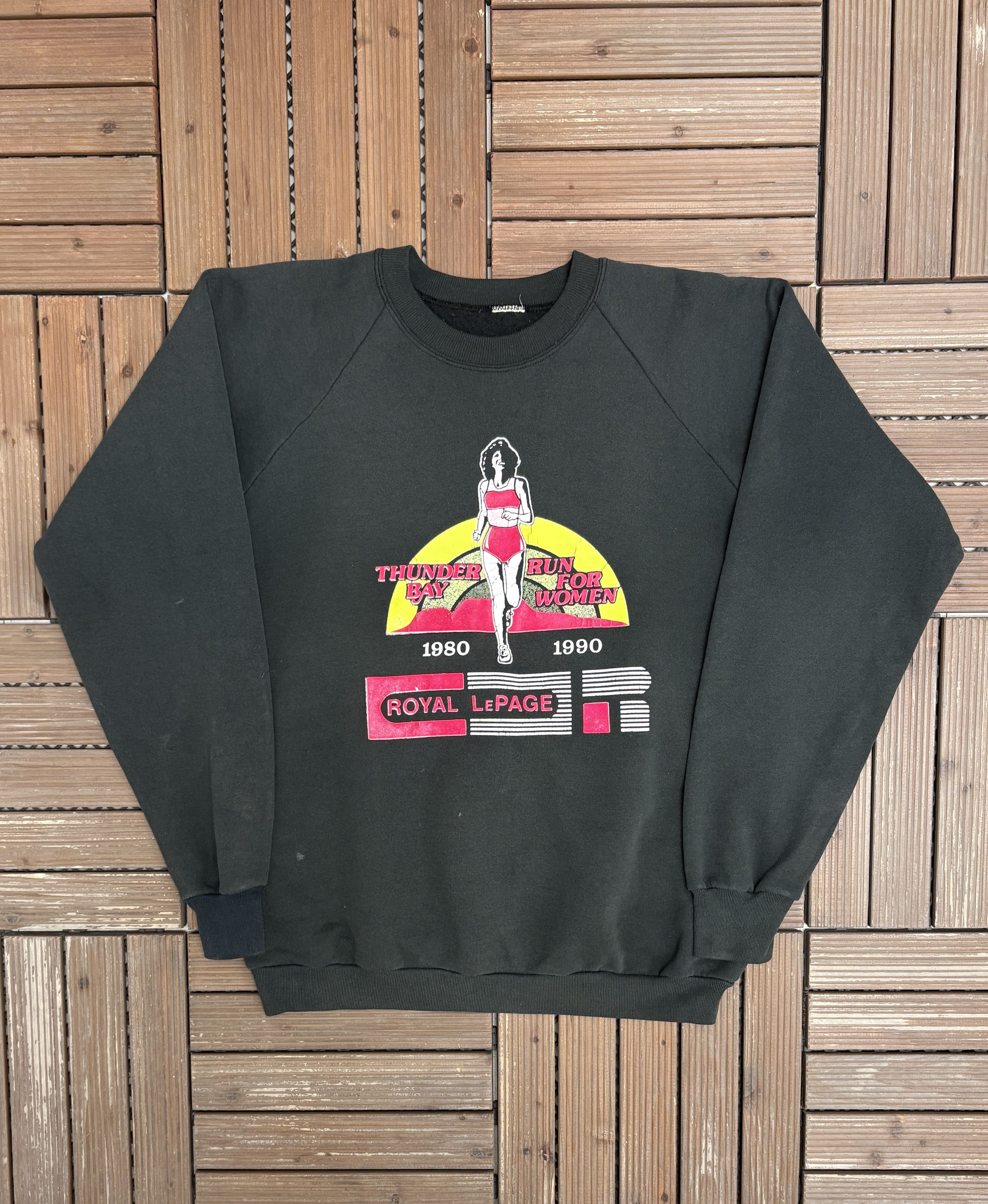 Vintage Thunder Bay Run For Women 1990 Vintage Black Crewneck Size US XXL / EU 58 / 5 - 1 Thumbnail