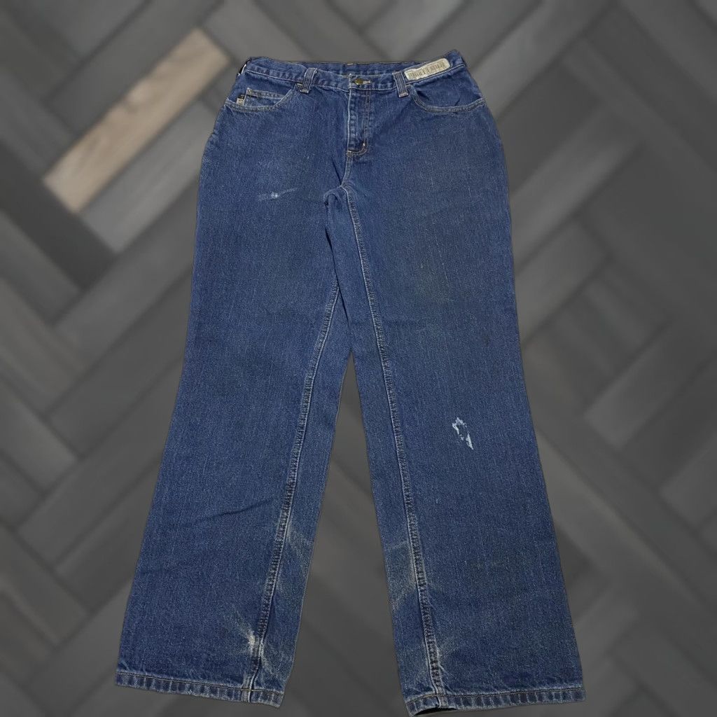 Carhartt VINTAGE Carhartt FR Jeans Men's 32x31 Blue Straight Leg Flame-Resistant Denim Workwear Size US 32 / EU 48 - 1 Thumbnail