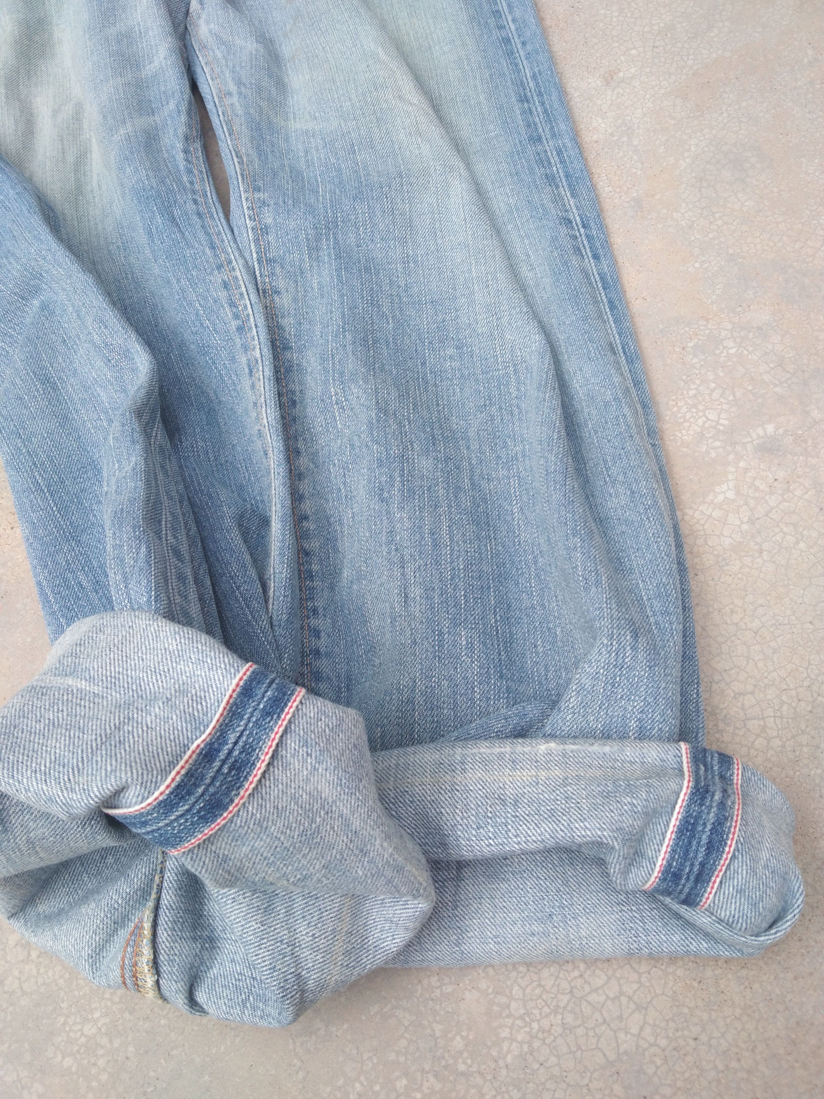 Japanese Brand Vintage Japan Edwin Selvedge Redline Distressed Jeans 34x31 Size US 34 / EU 50 - 3 Thumbnail