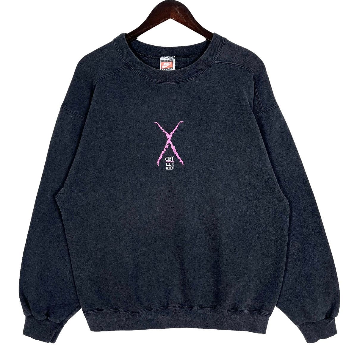 image of Nike X Obt Ten Years In Motion Crewneck Sweatshirt in Black, Men's (Size Medium)