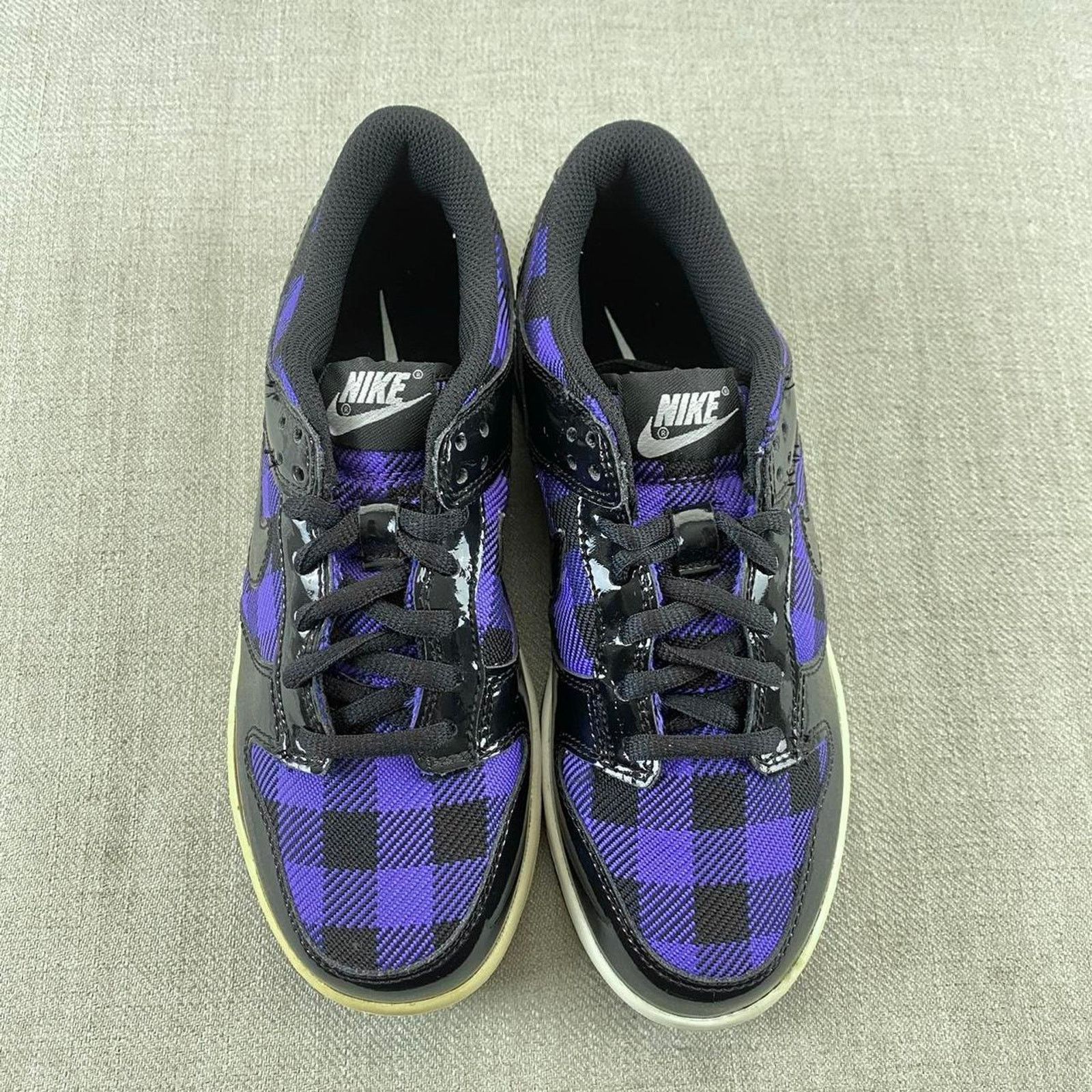 Nike 2010 Nike Dunk Low “Purple Patent Plaid” Size US 5.5 / IT 35.5 - 2 Thumbnail