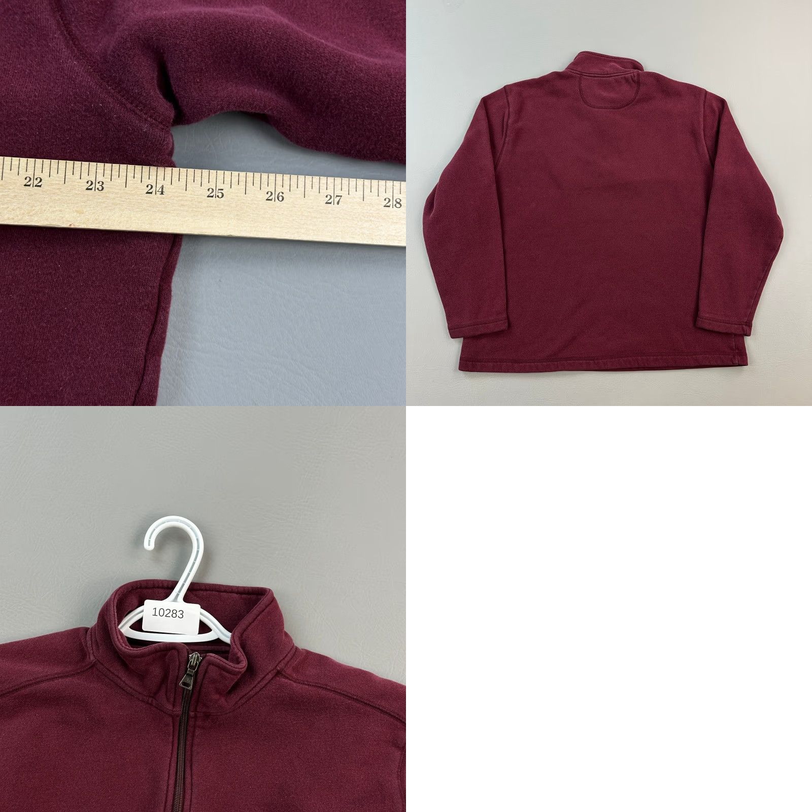 Vintage VINTAGE St Johns Bay Pullover Mens Large Burgundy Fleece 1/4 Zip Sweatshirt Y2K Size US L / EU 52-54 / 3 - 8 Thumbnail
