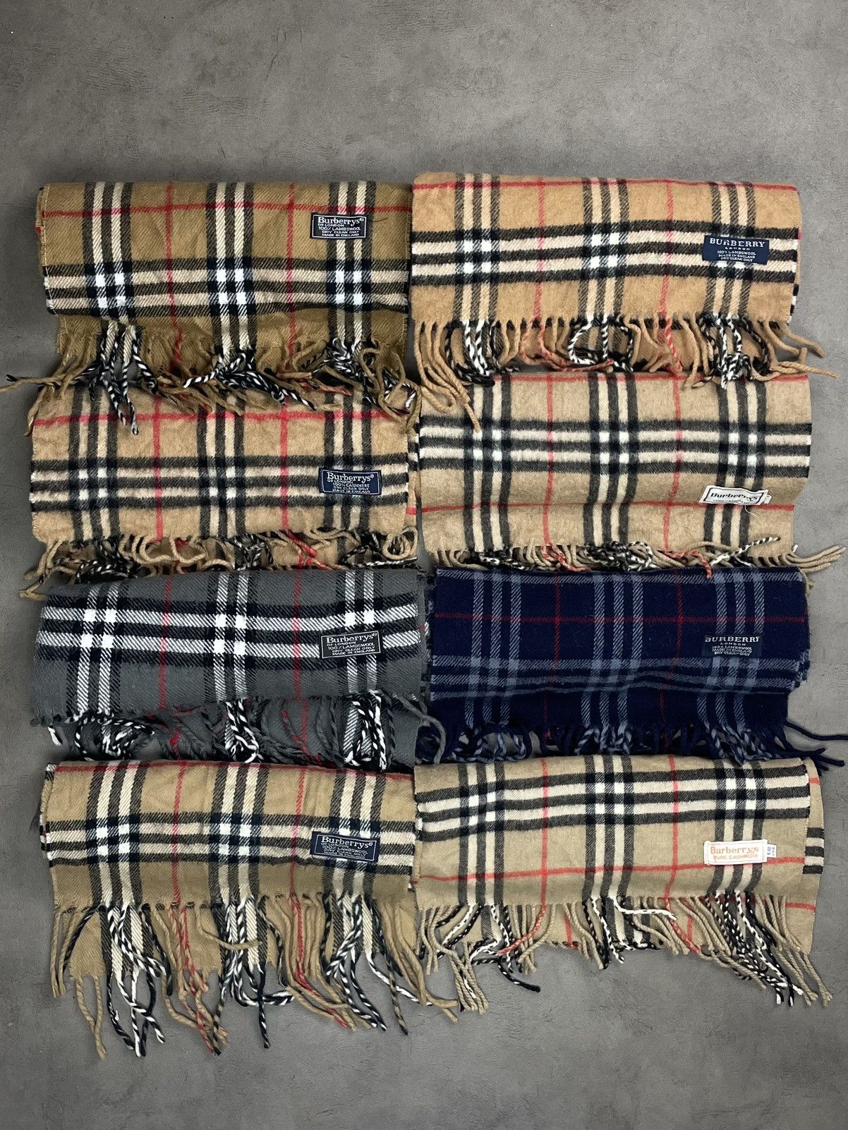 Burberry vintage 100% cashmere checked scarf