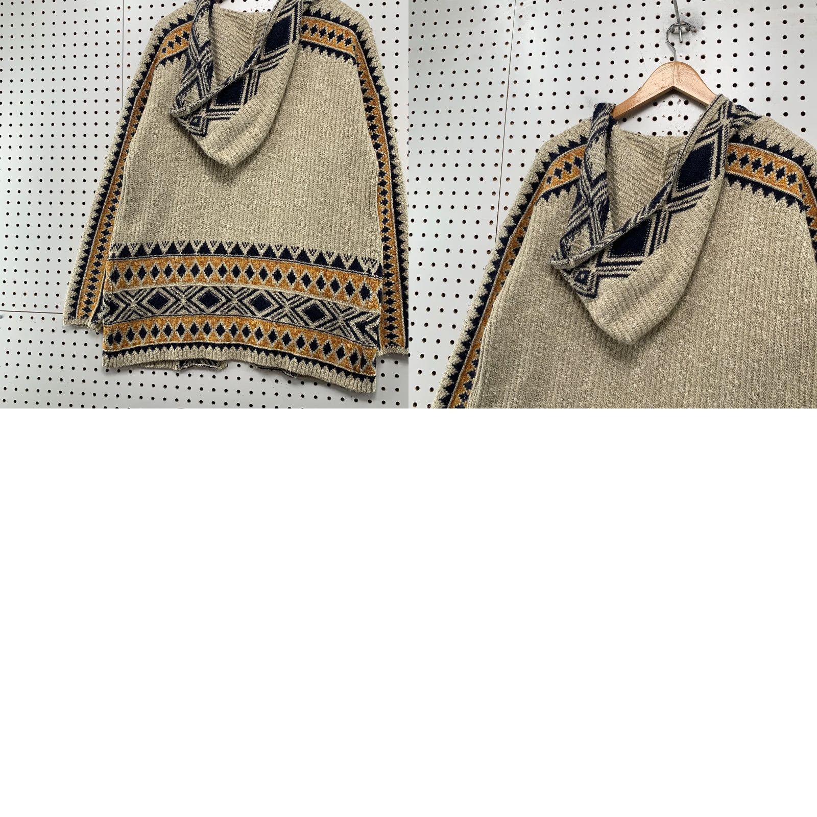 Lucky Brand Lucky Brand Aztec Cardigan Sweater Womens Large Beige Cotton Blend Size L / US 10 / IT 46 - 10 Thumbnail