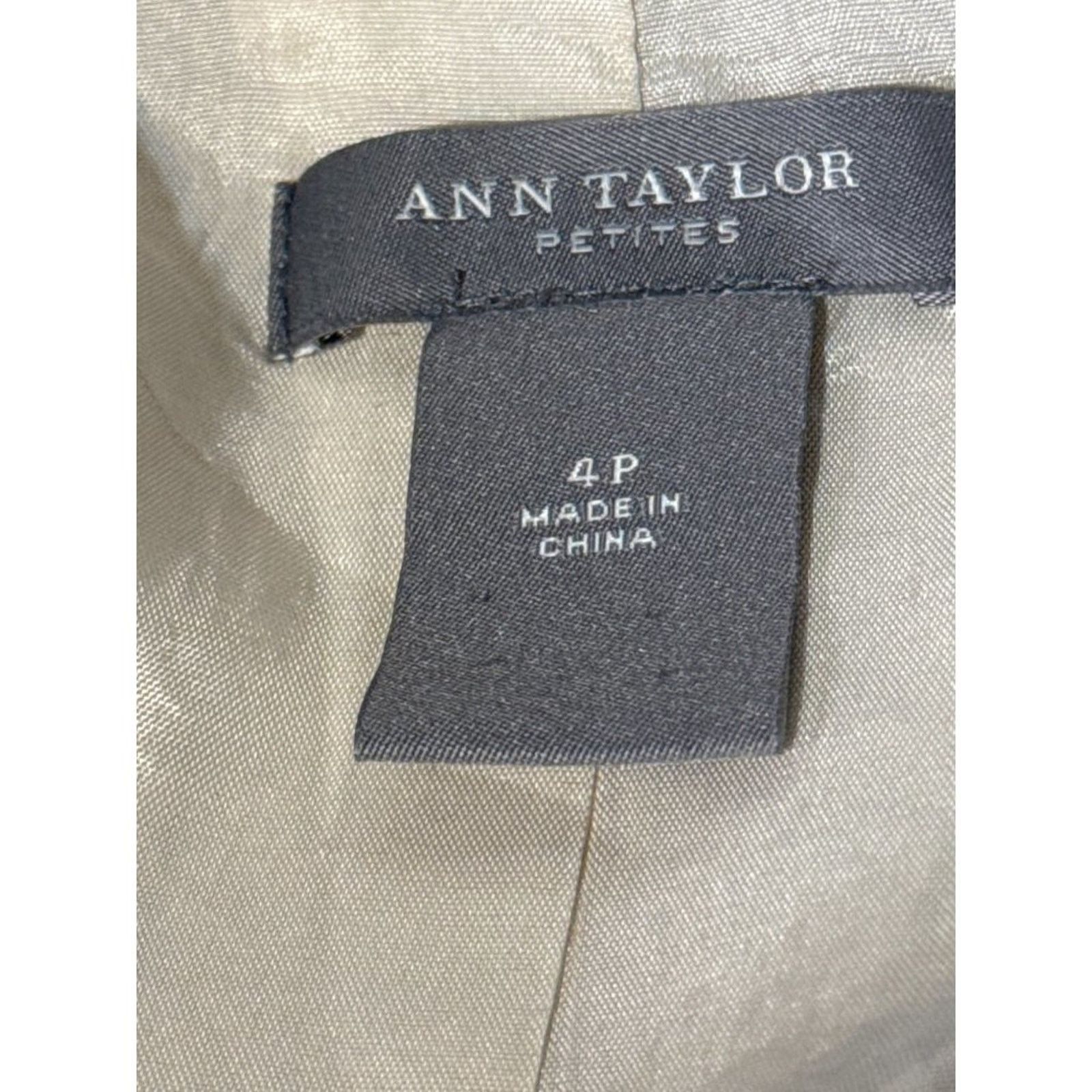 Ann Taylor Ann Taylor 3-Button Lined Blazer Petite 4 Neutral Minimalist Size S / US 4 / IT 40 - 6 Thumbnail