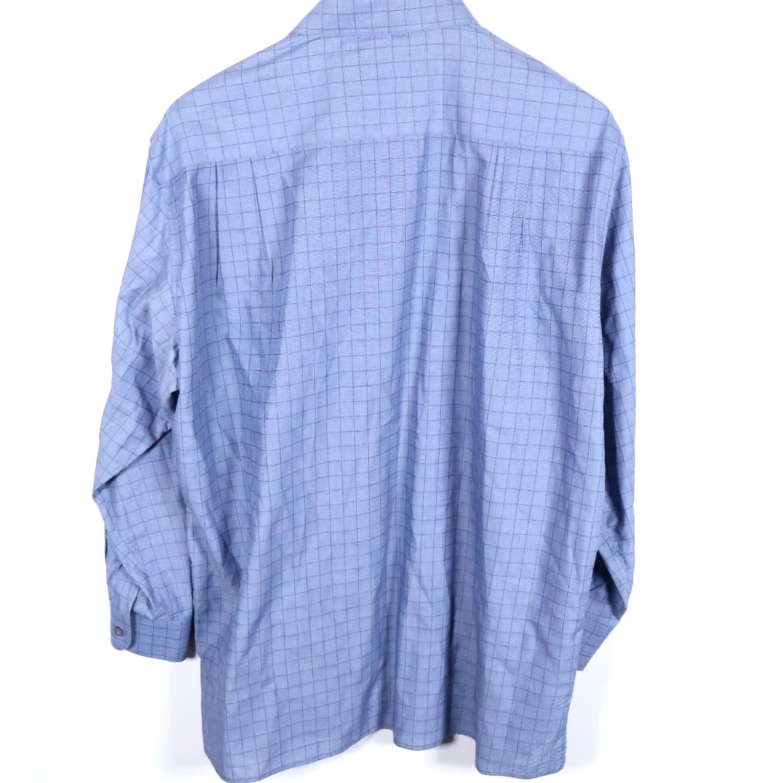 Ermenegildo Zegna VINTAGE Ermenegildo Zegna Shirt Men L Blue Check 100% Cotton Italy Made Business Size US L / EU 52-54 / 3 - 2 Thumbnail