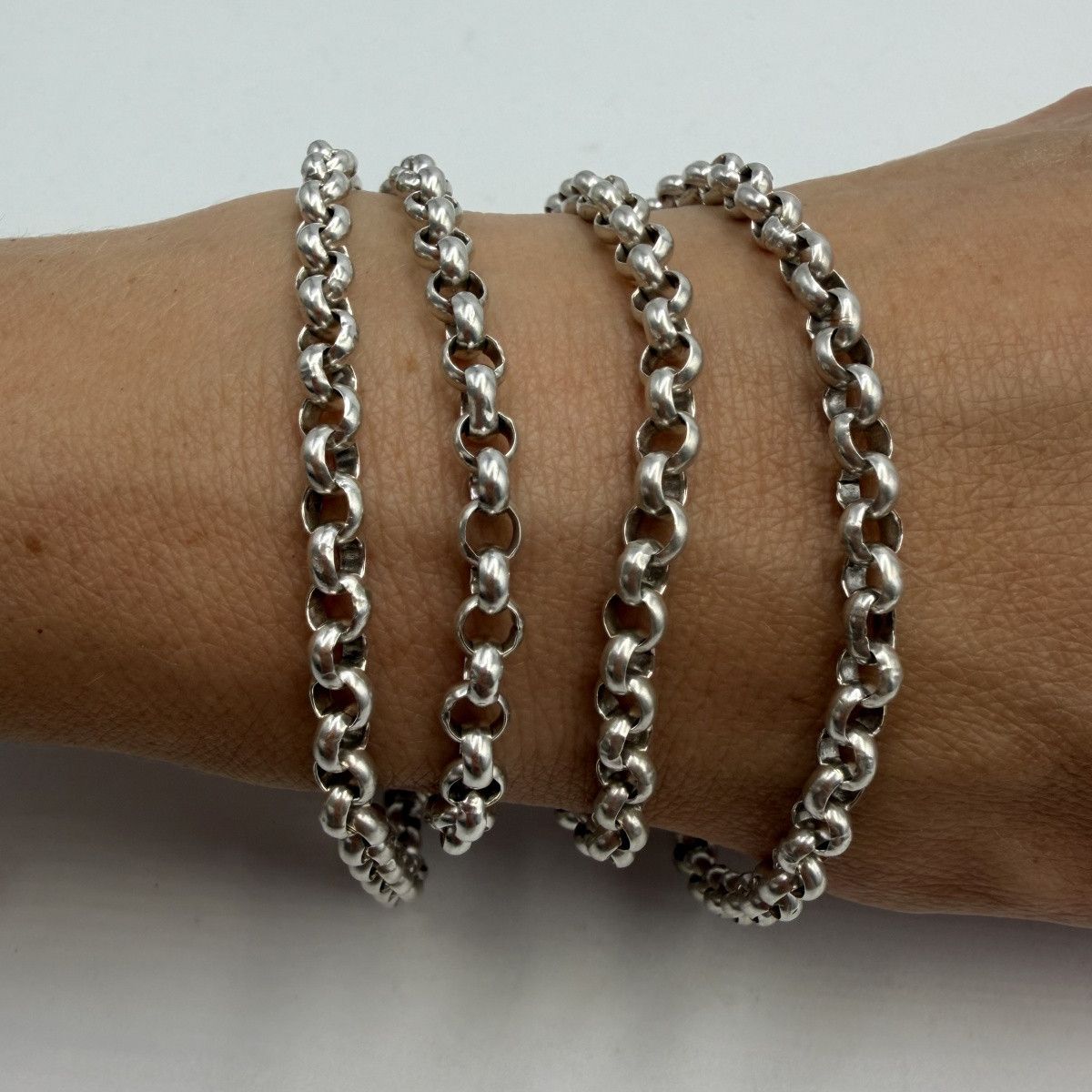 Sterling Silver Vintage 925 Sterling Silver Rolo Belcher Chain Necklace 36g Size ONE SIZE - 9 Thumbnail