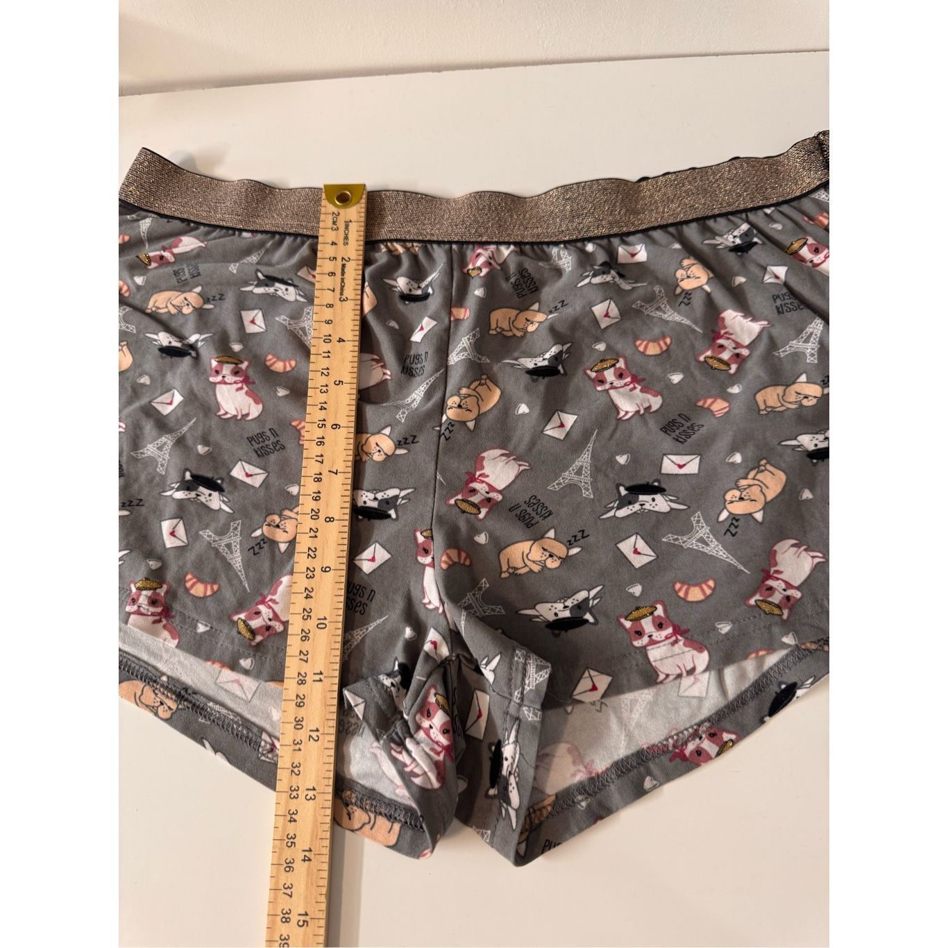 Other Pusheen the Cat Paris Print Pajama Shorts Metallic Waistband Size ONE SIZE - 7 Thumbnail