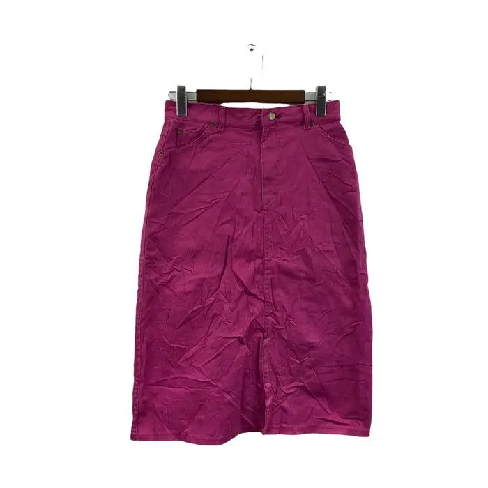 Lee Vtg LEE USA RIDERS Pink Denim Jeans Maxi Skirt Minimalist Size 28" / US 6 / IT 42 - 1 Thumbnail