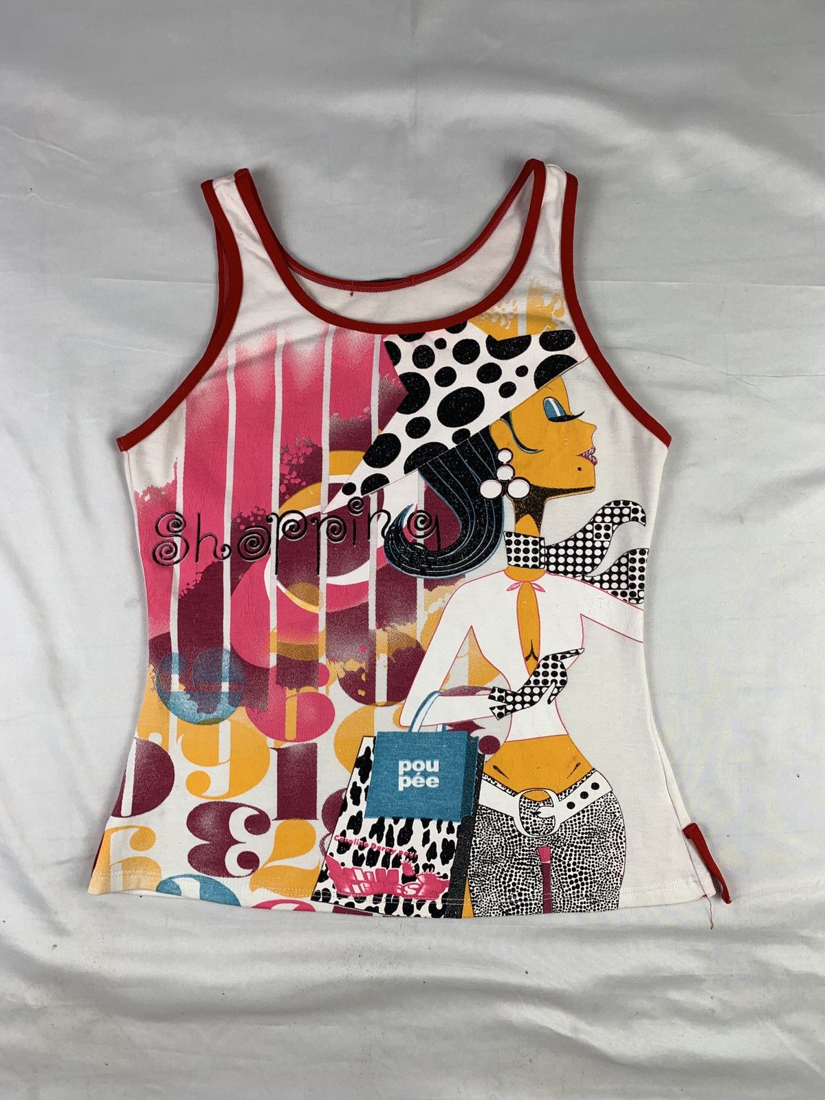 Japanese Brand y2k Issue of Dance Girl Graphic Shopping Tank Top Size S / US 4 / IT 40 - 1 Thumbnail