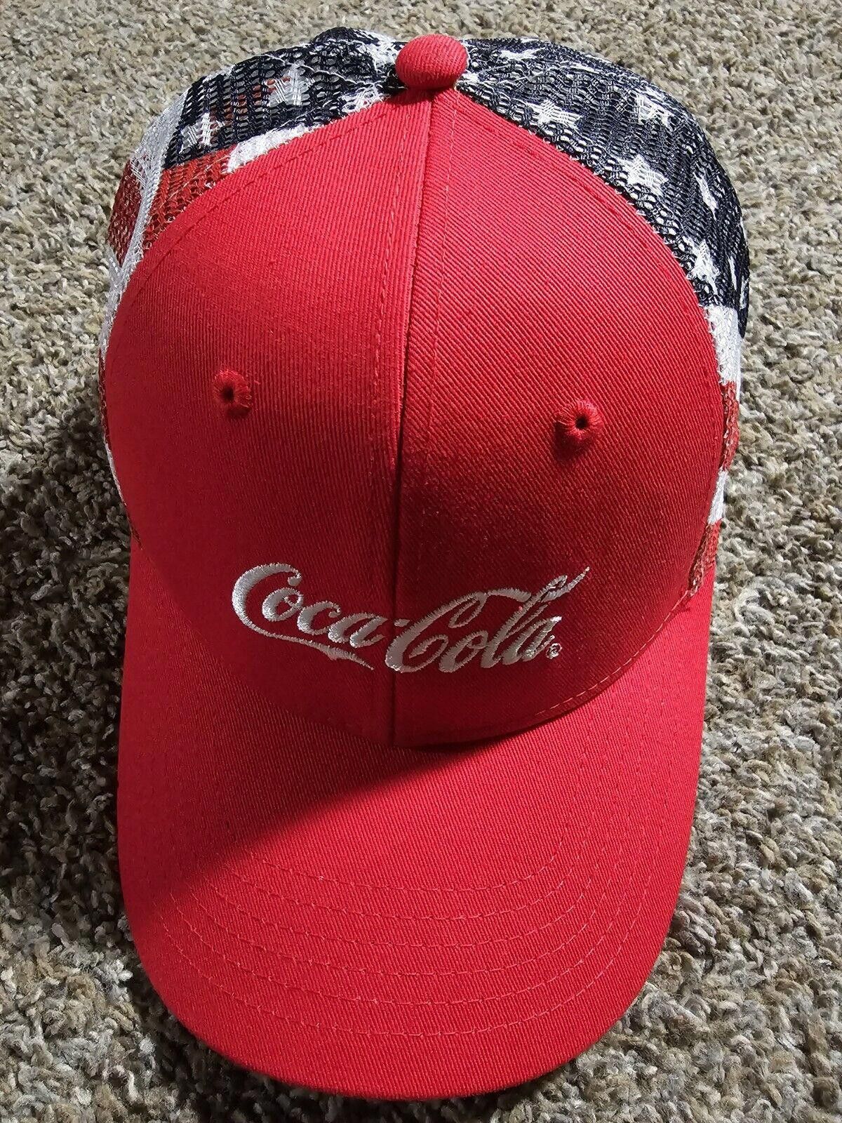 Designer Coca Cola American Flag Snapback Mesh Trucker Cap Hat Size ONE SIZE - 2 Thumbnail