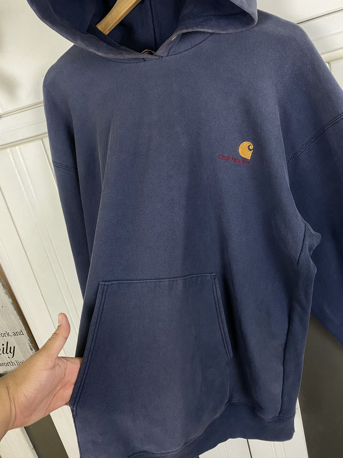 Carhartt × Vintage Vintage Carhartt Sunfaded Hoodies Size US XL / EU 56 / 4 - 3 Thumbnail