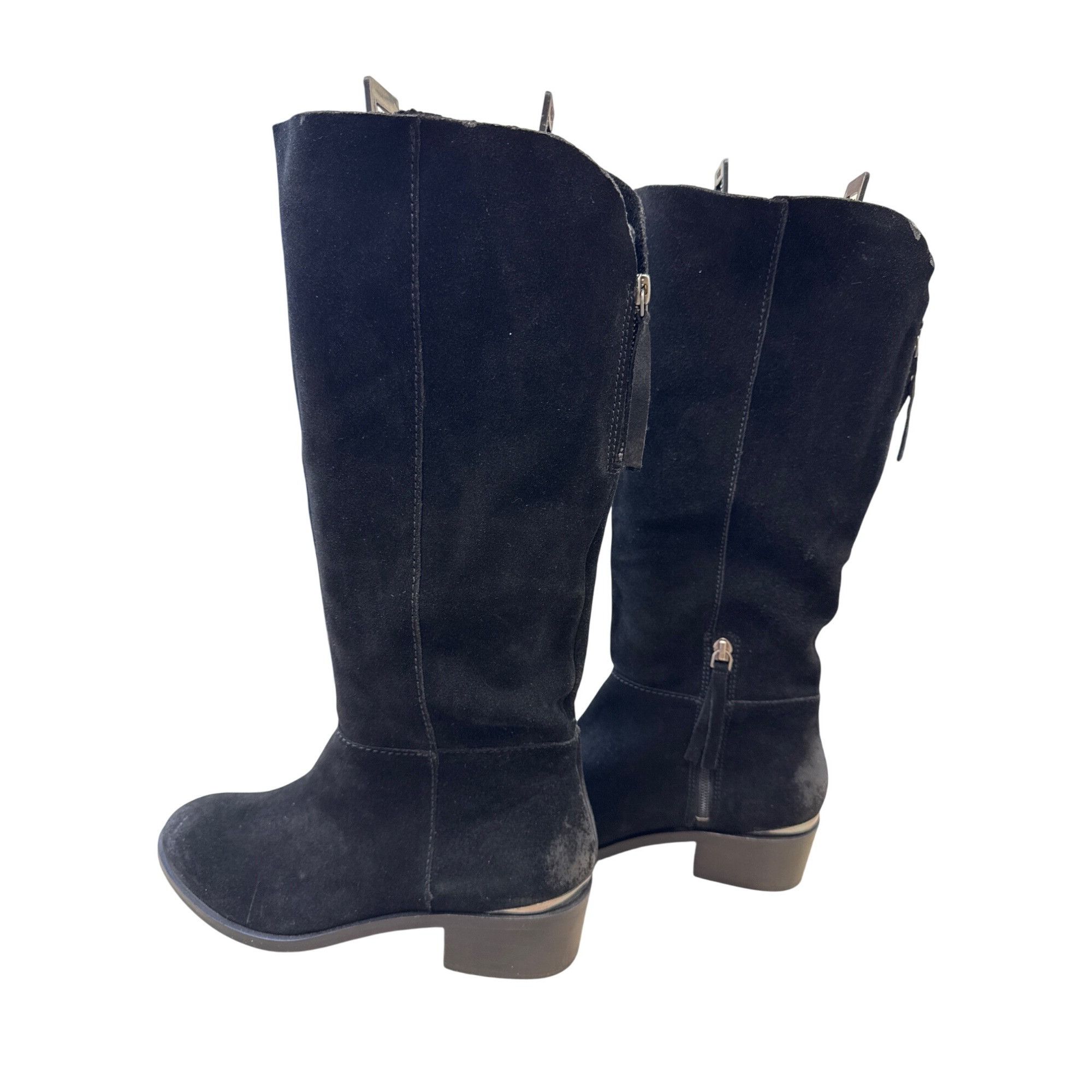 Designer Naughty Monkey Womens Black Suede Leather Riding Boots Size Size US 8.5 / IT 38.5 - 6 Thumbnail