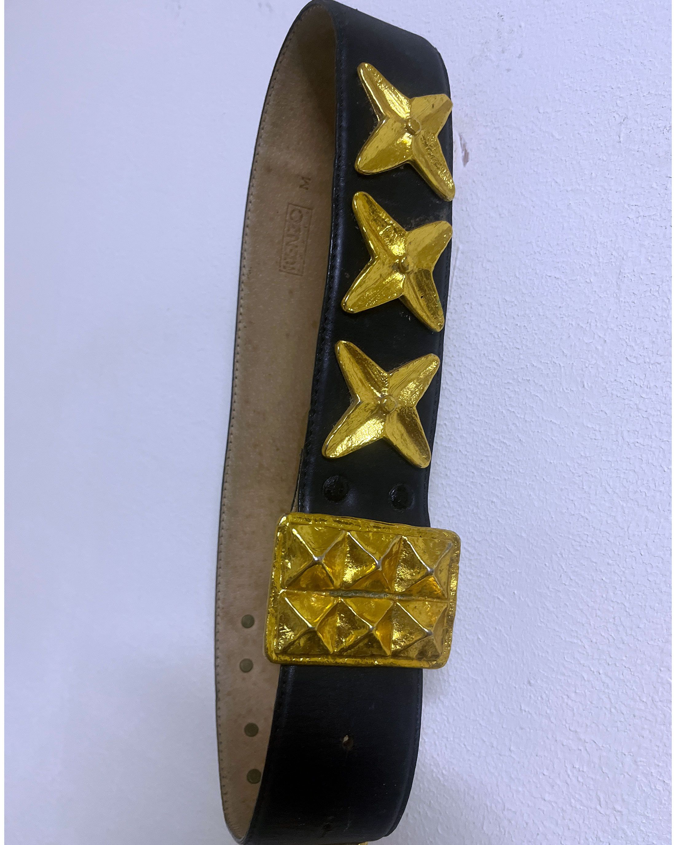Kenzo Kenzo Paris Leather Belt Gold Toned Studed Size ONE SIZE - 3 Thumbnail